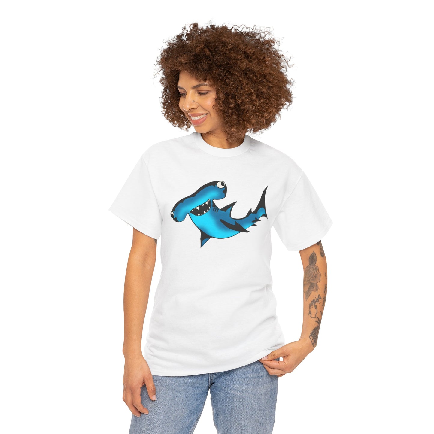 Funny Shark Unisex Heavy Cotton Tee - Perfect Summer Casual Wear