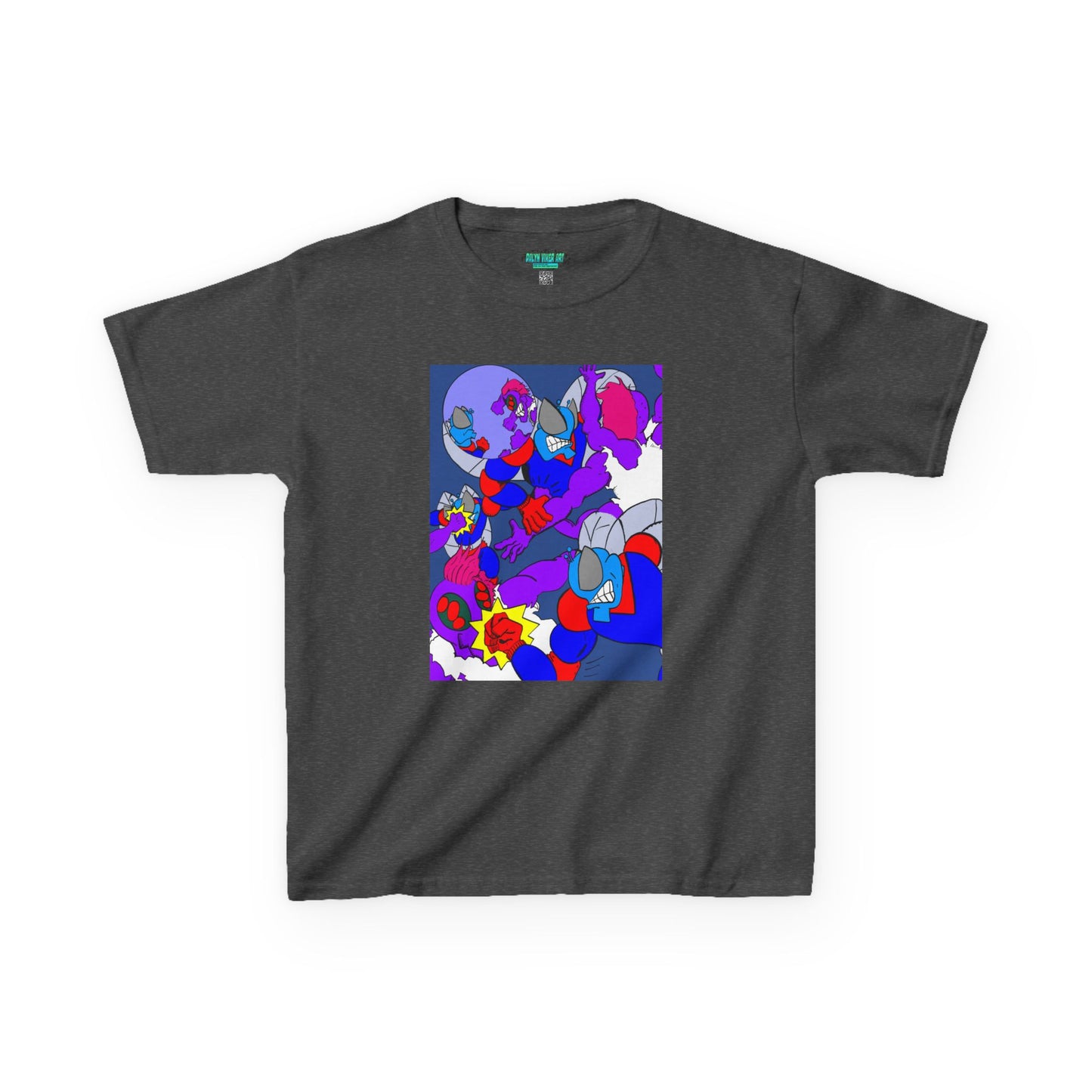 The Astounding Astro-Fly vs The Spiders! Colorful Cartoon Kids Heavy Cotton™ Tee - Fun & Playful Design