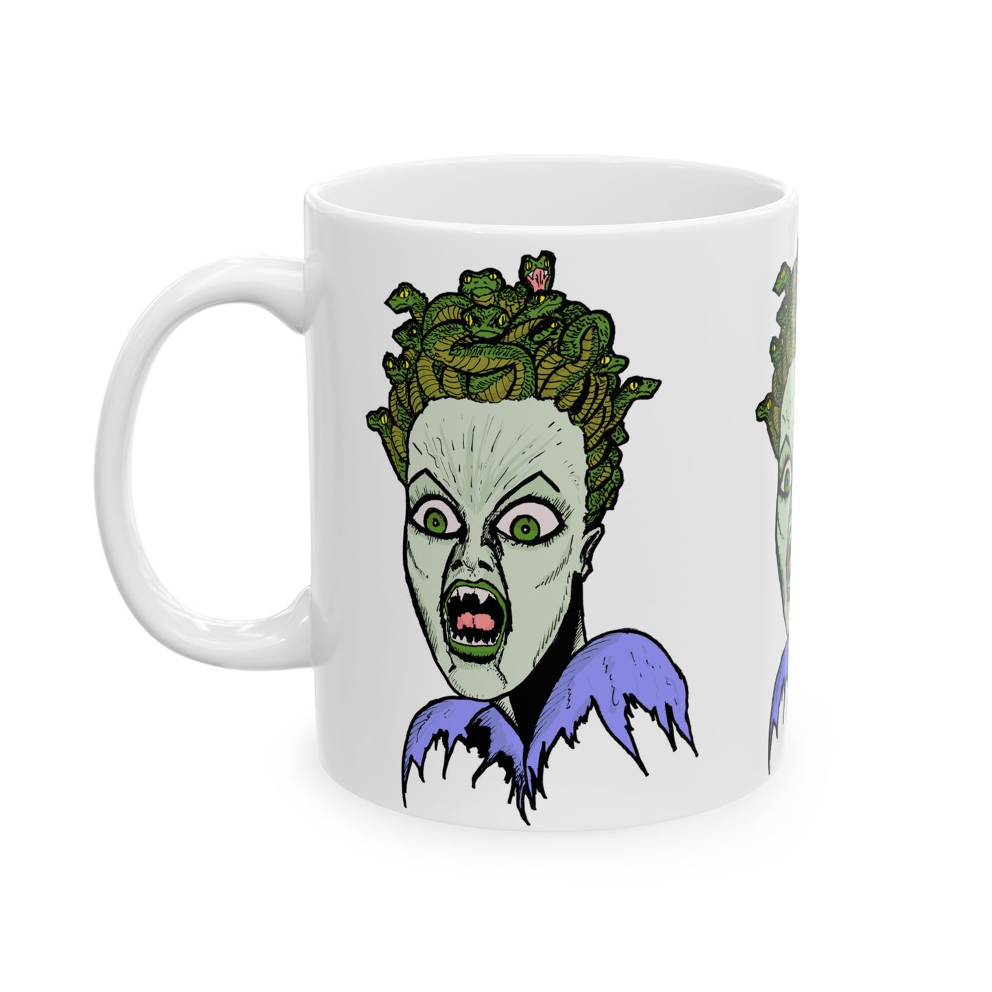 Spooky Medusa Ceramic Mug | Halloween Gift, Unique Coffee Cup, Witchy Decor, Fun Home Accessory, Creepy Art Drinkware