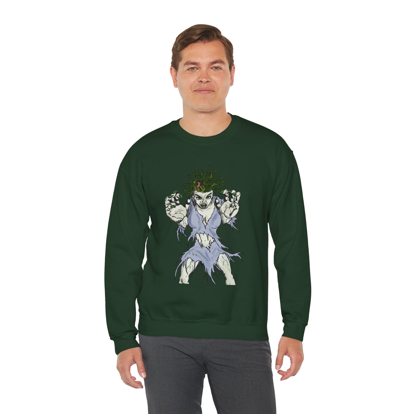 Medusa Inspired Unisex Heavy Blend Crewneck Sweatshirt