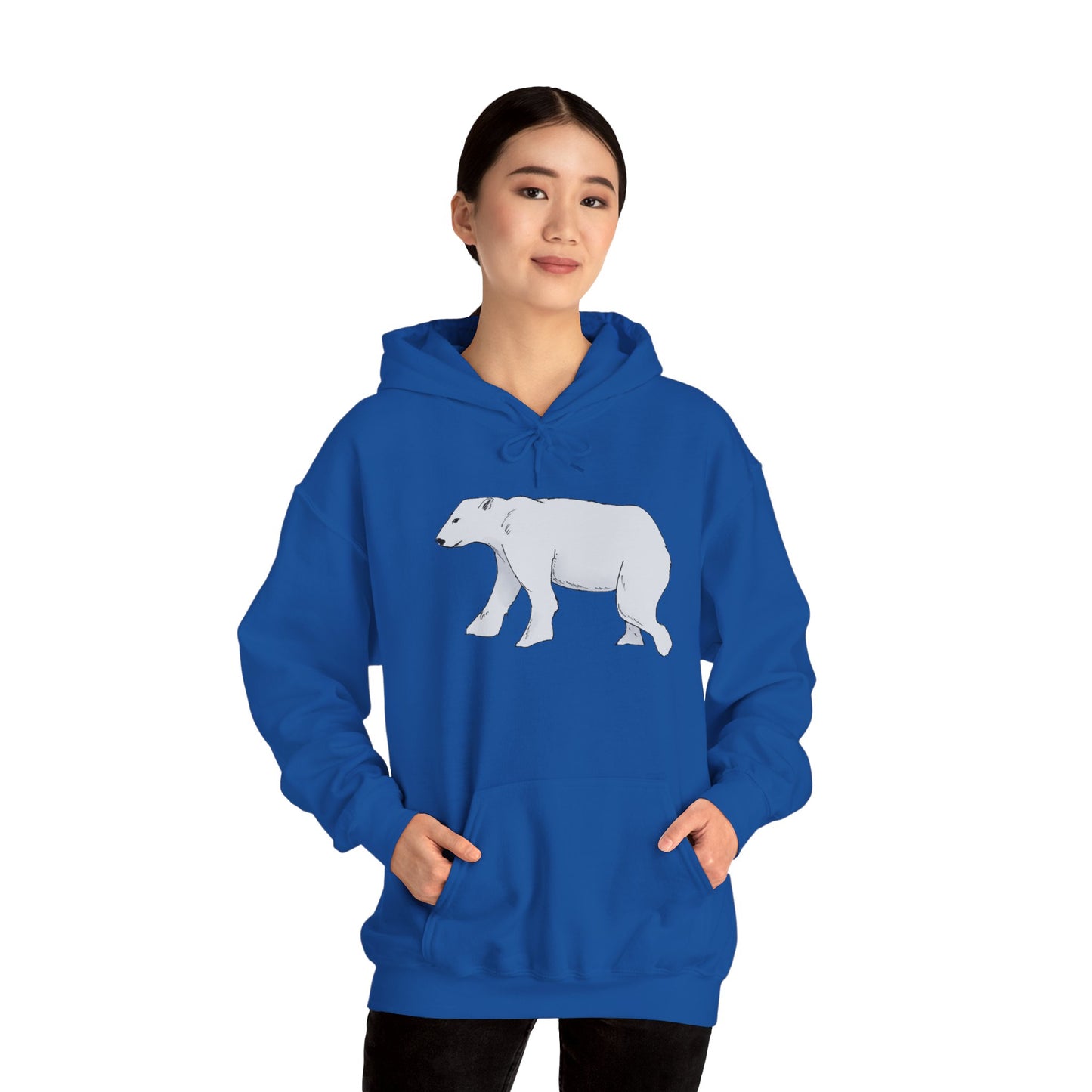 Cozy Polar Bear Hoodie - Warm Winter Fashion, Unisex Sweatshirt, Gift for Animal Lovers, Perfect for Cold Days, Cute Outdoor Wear