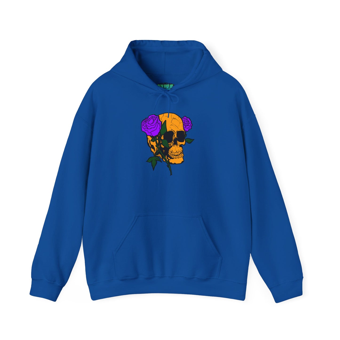 Skull & Roses Hooded Sweatshirt - Unisex Heavy Blend, Perfect for Halloween, Casual Wear, Street Style, Gifts for Her, Trendy Fashion