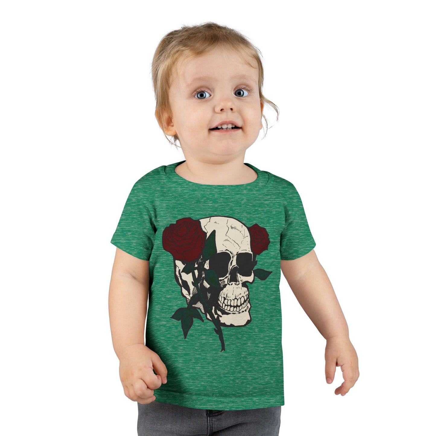 Skull & Roses Toddler T-Shirt - Cute Gothic Style Clothing for Kids