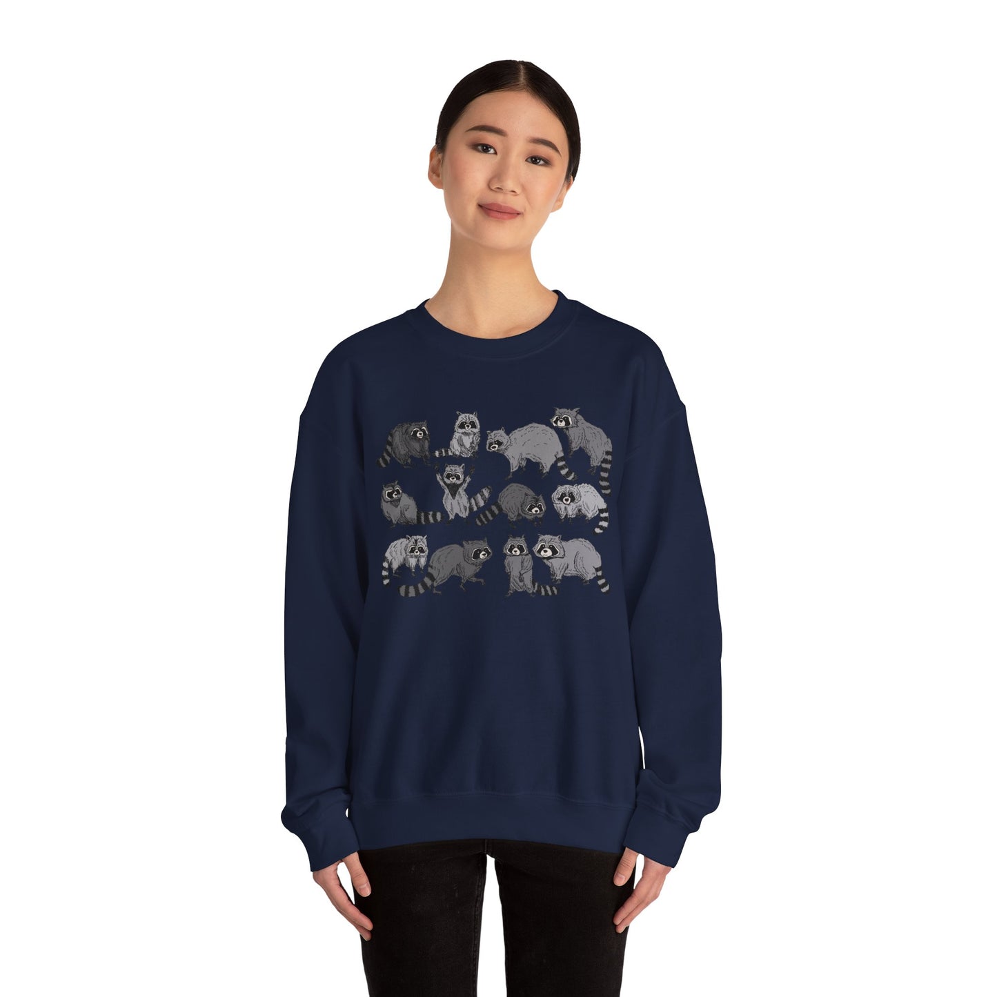 Playful Raccoon Crewneck Sweatshirt - Unisex Heavy Blend
