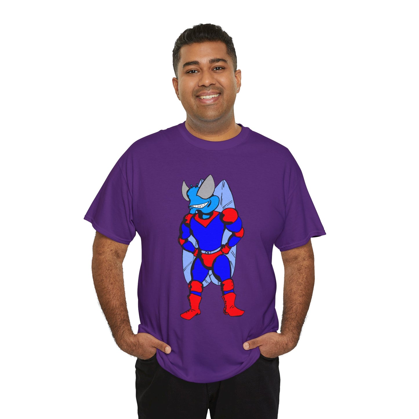 Astro-Fly Hero Graphic Tee - Blue & Red Superhero T-Shirt
