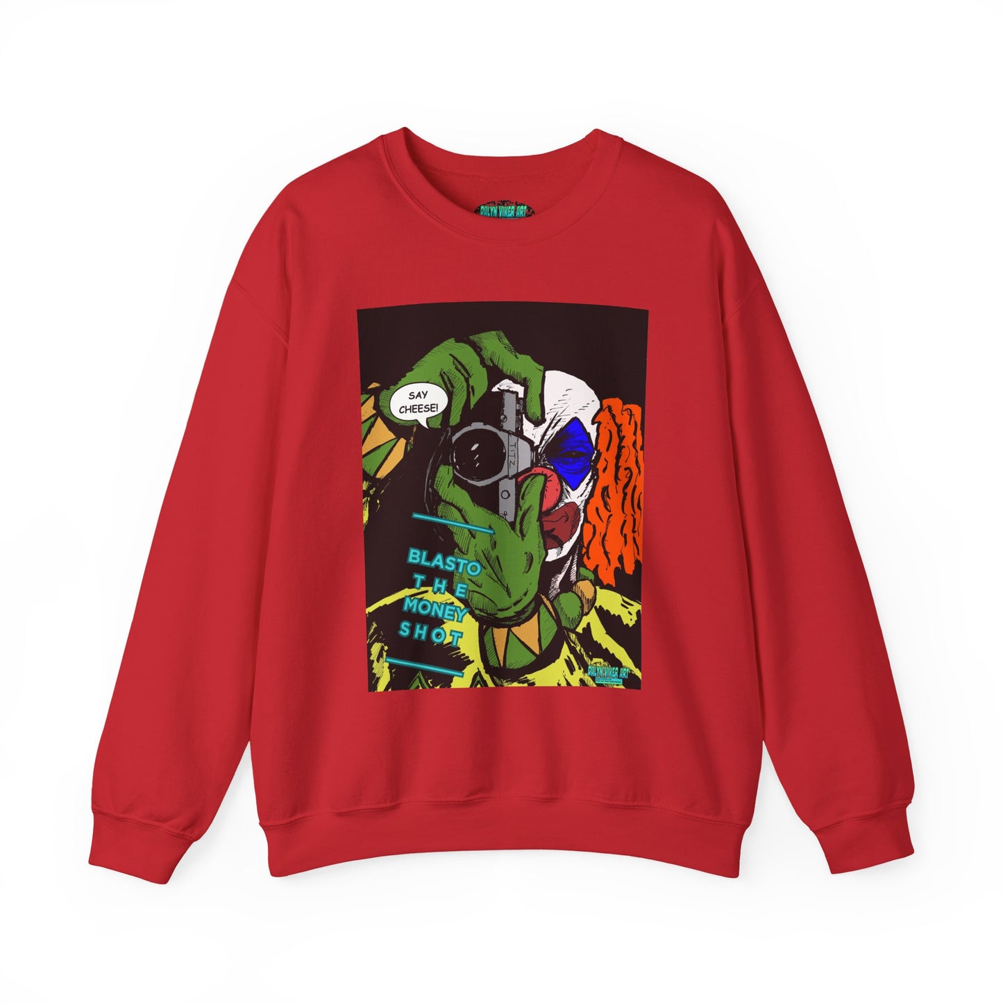Blasto the Clown Retro Homage Graphic Crewneck Sweatshirt - 'Blast from the Past'