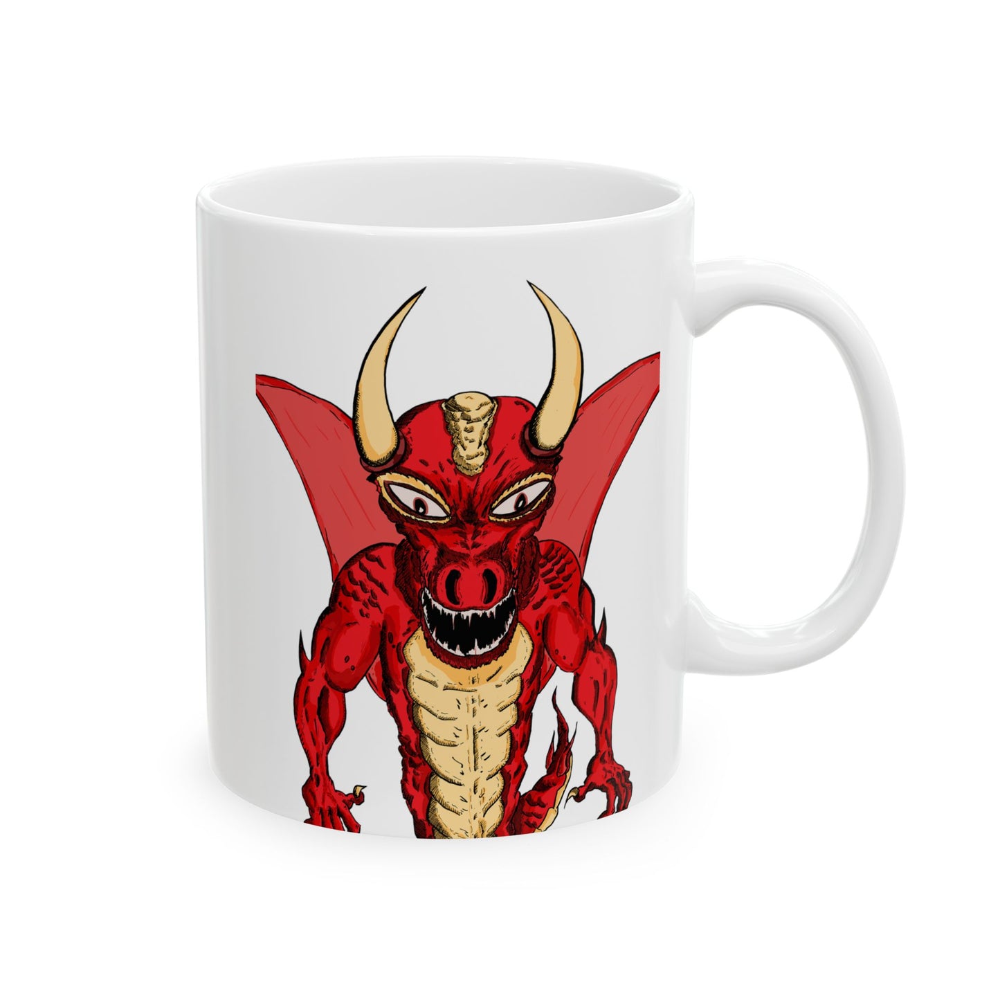 Bold Demon Dragon Themed Ceramic Mug | Perfect Gift for Comic Fans, Coffee Lovers, & Superhero Parties, Protect Your Coffee in Style!