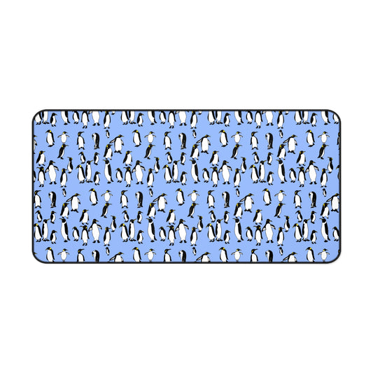 Rookery of Penguins Ice Pattern Desk Mat, Cute Home Office Decor, Animal Lover Gift, Cute Desk Accessories, Eco-Friendly Mouse Pad