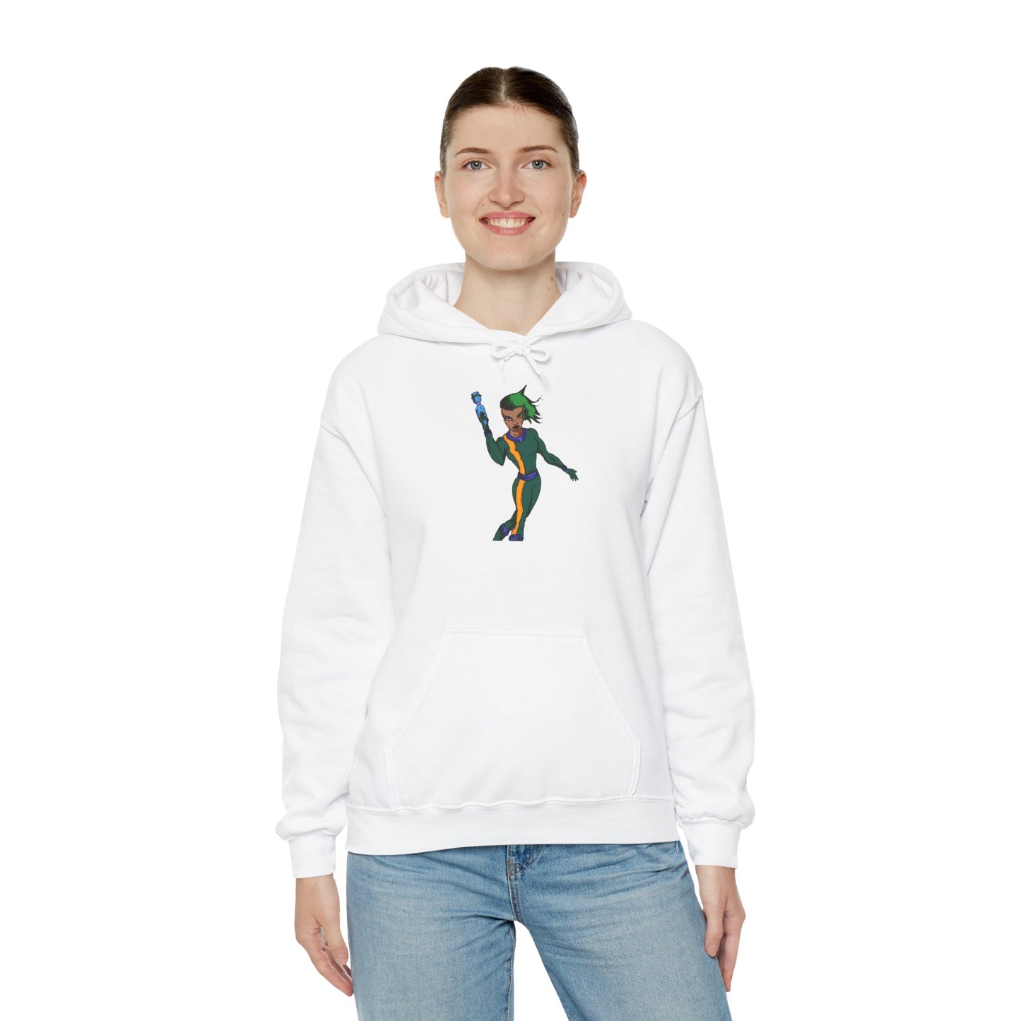 Funky Retro Space Warrior Hoodie - Unisex Heavy Blend™ Hooded Sweatshirt, Cozy Trendy Pullover, Perfect Gift for Dance Lovers, Party Vibes, [...]