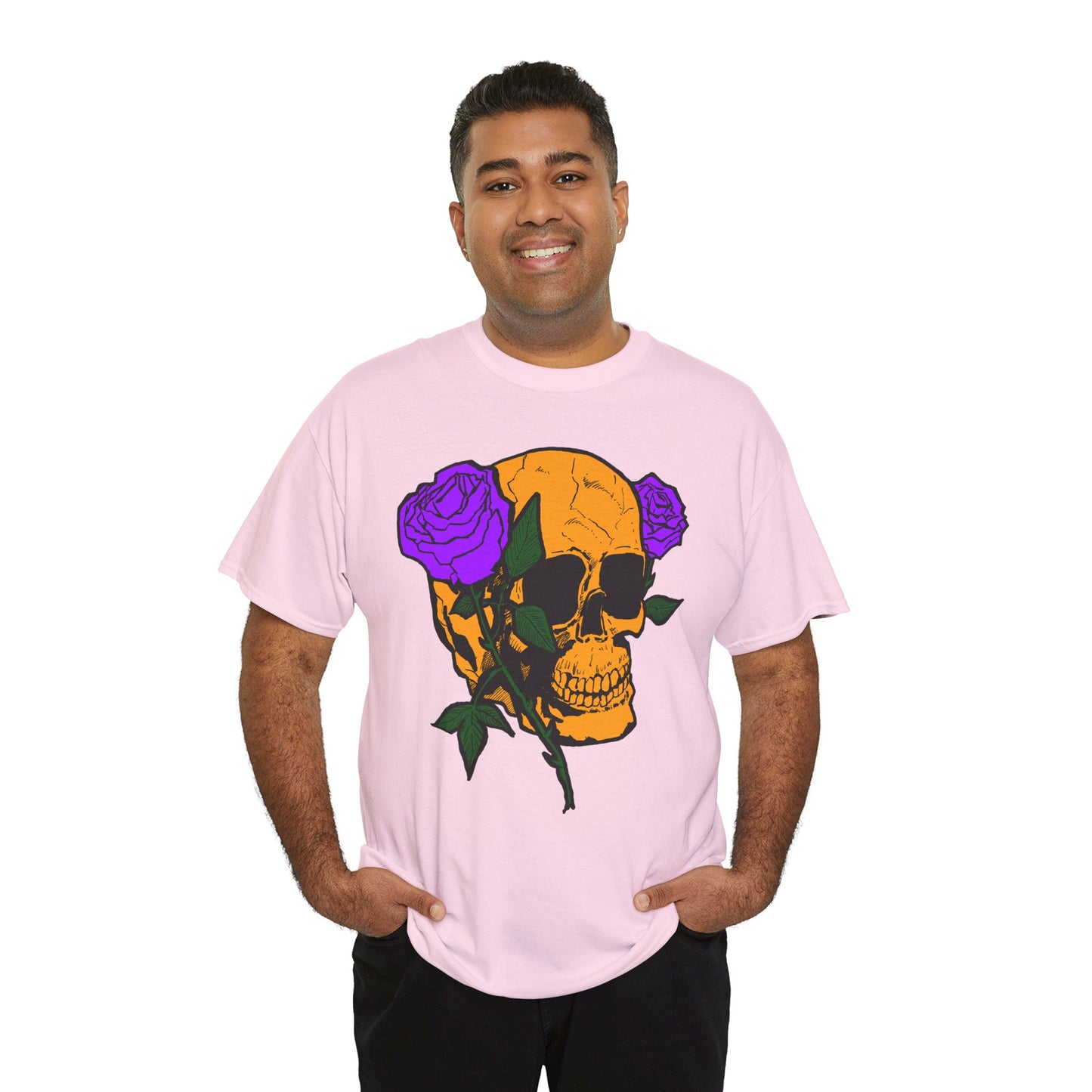 Skull and Roses Unisex Tee, Gothic Aesthetic Shirt, Vintage Graphic T-Shirt, Streetwear Essentials, Edgy Casual Wear