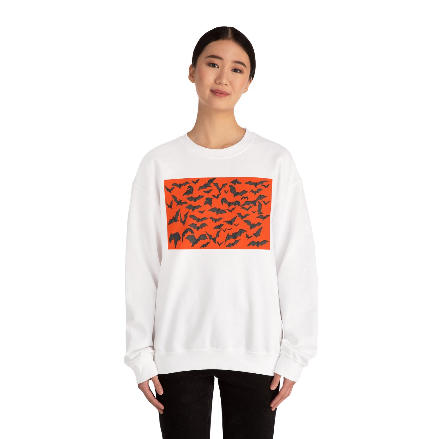 Halloween Bat Print Crewneck Sweatshirt