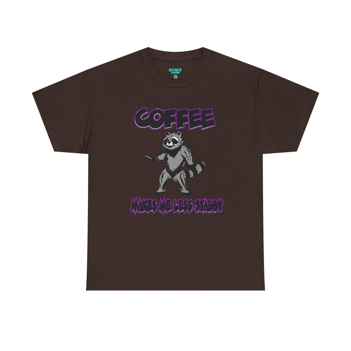 Funny Coffee Raccoon Unisex Heavy Cotton Tee