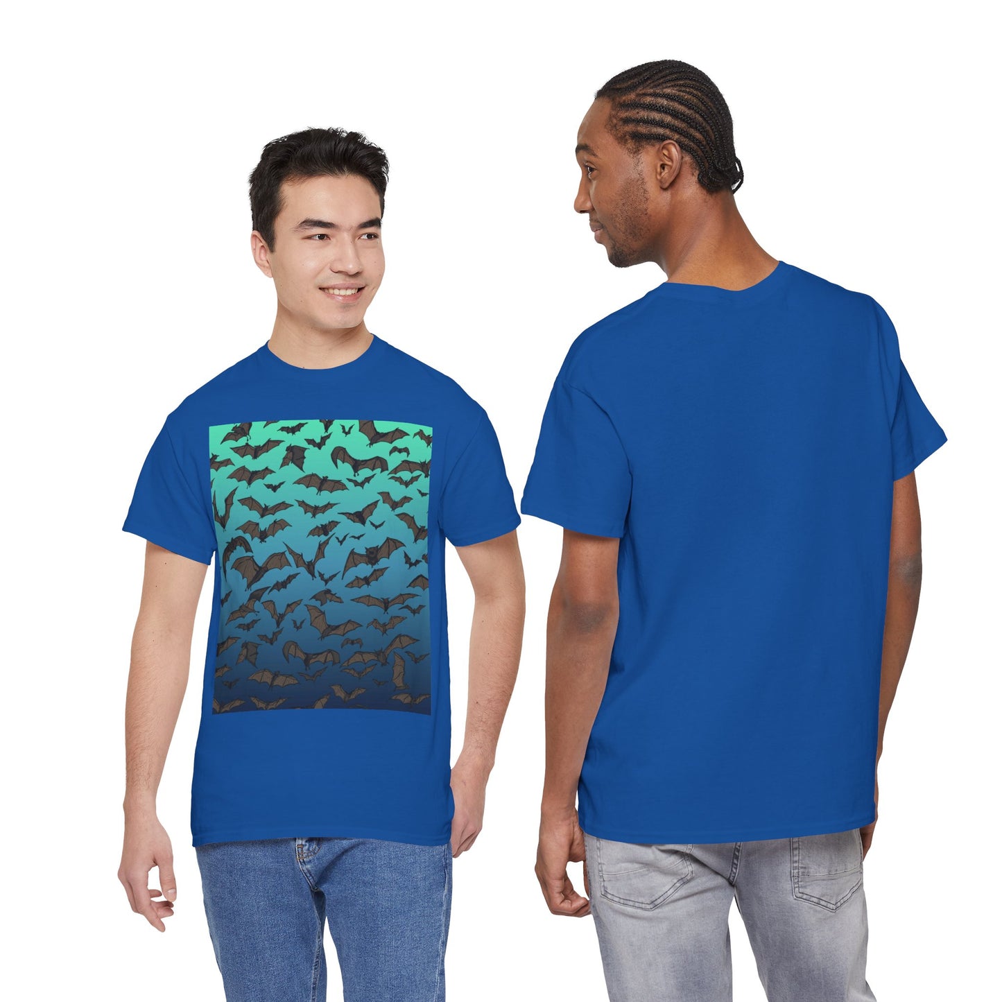 Bat Swarm Graphic Tee — Gradient Night Flight T-Shirt