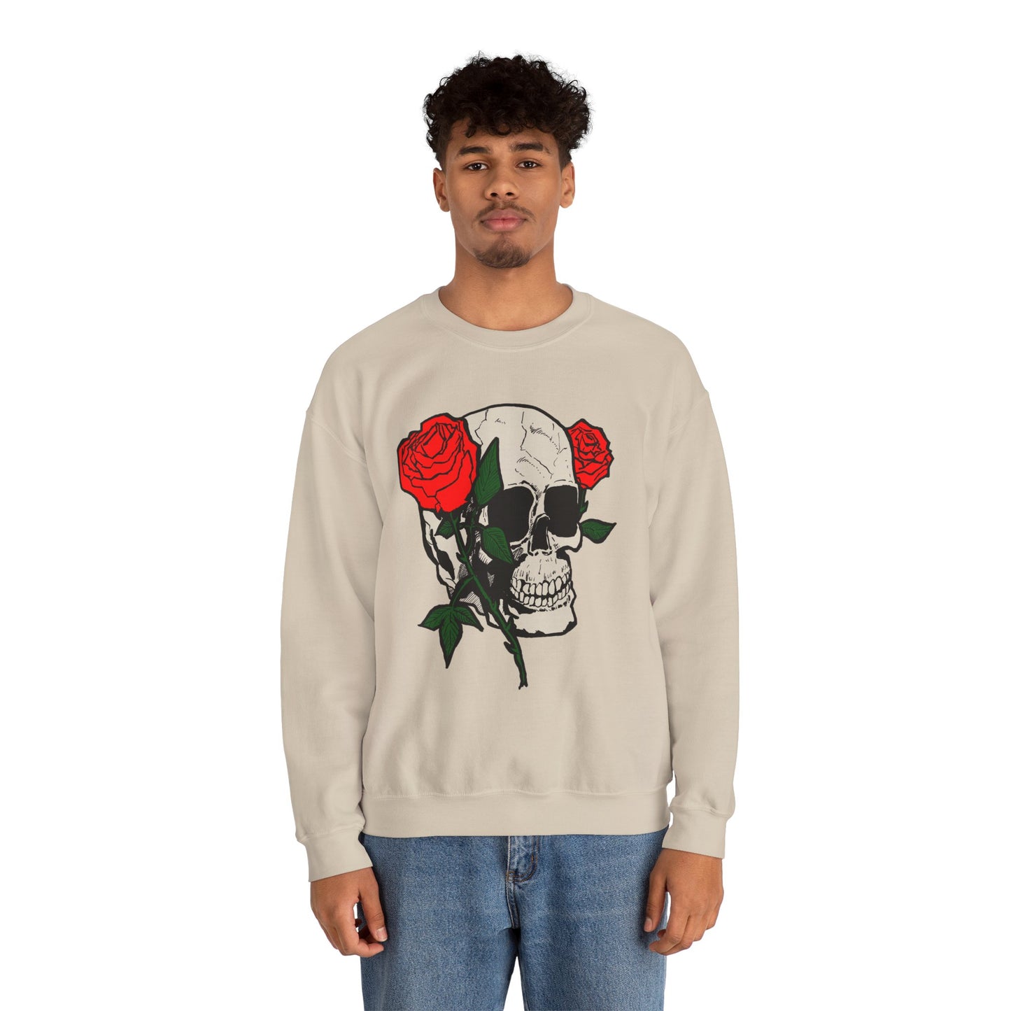 Skull and Roses Crewneck Sweatshirt