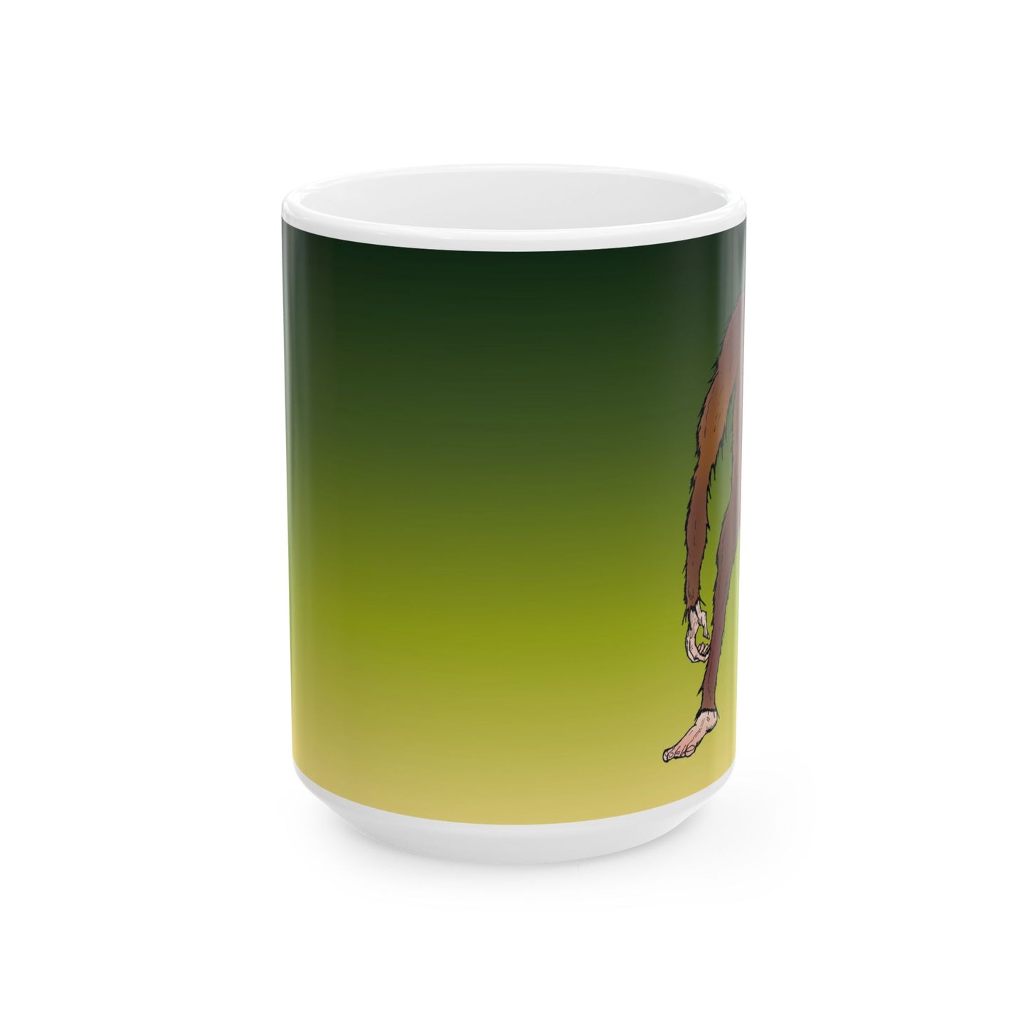 Bigfoot Encounter - Gradient Ceramic Mug – Cute Lizard Coffee Cup (11oz, 15oz)