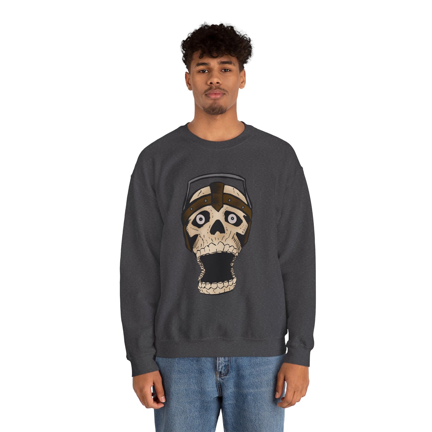 Screaming Skull Graphic Crewneck Sweatshirt - Unisex Heavy Blend™