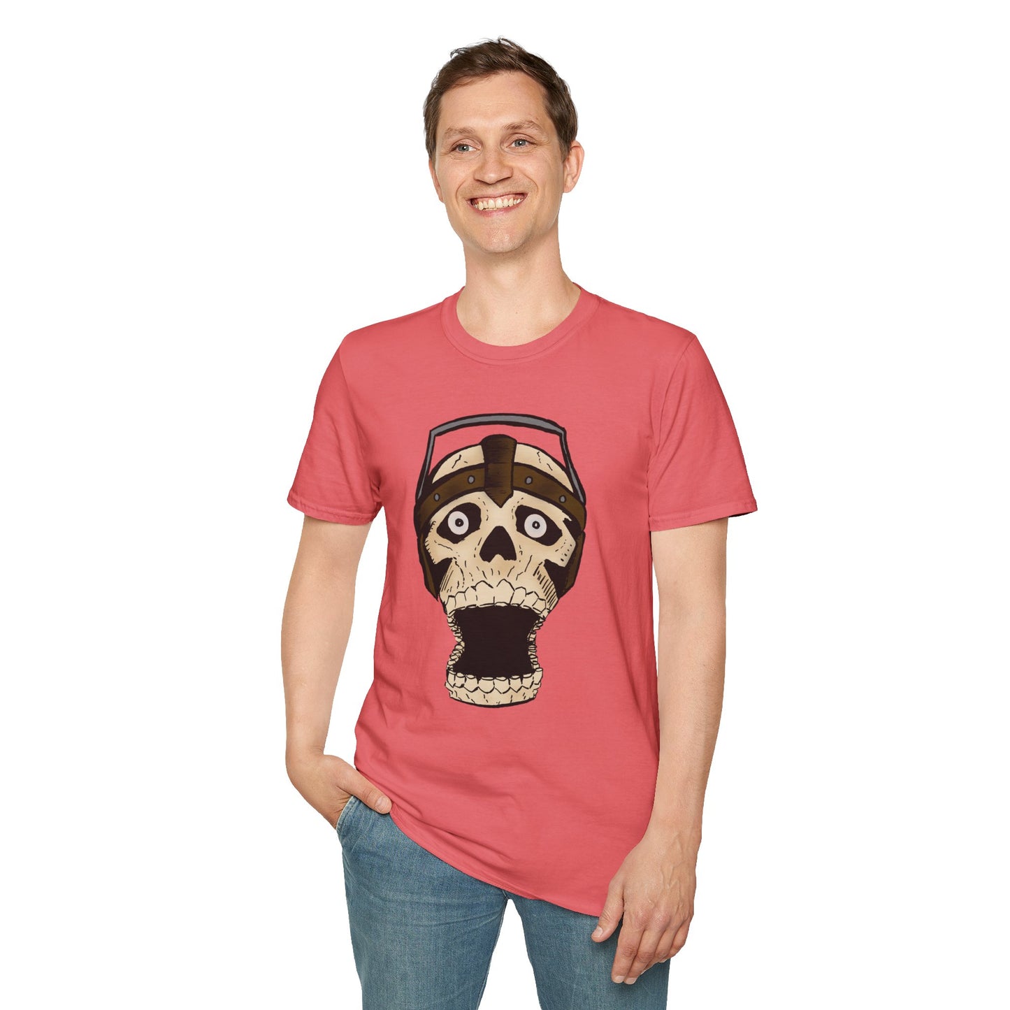 Electric Screaming Skull Unisex Softstyle T-Shirt