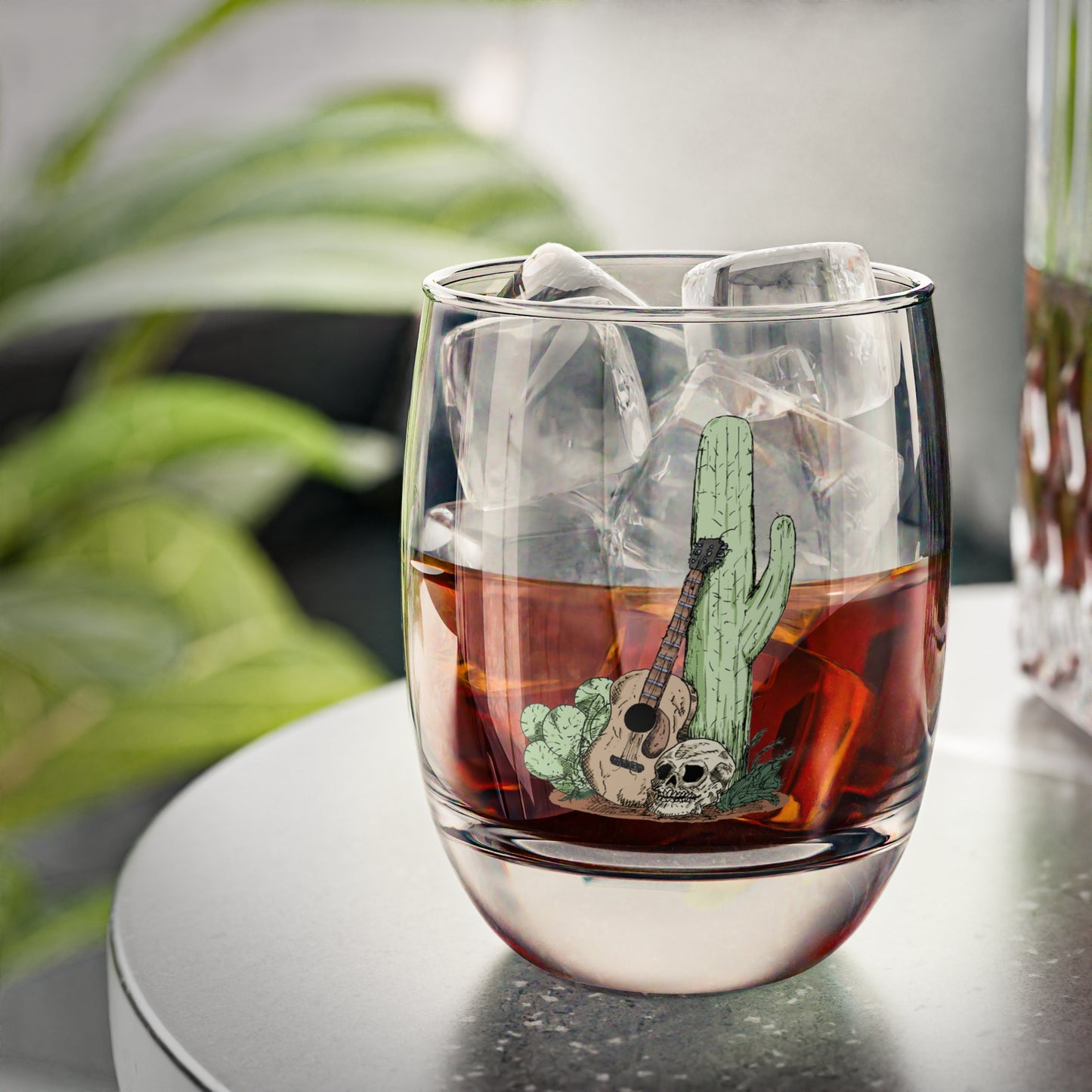 Cactus Skull Whiskey Glass - Perfect Gift for Gifth, Home Bar Decor, Western Theme, Party Accessory, Cowboy Appreciation