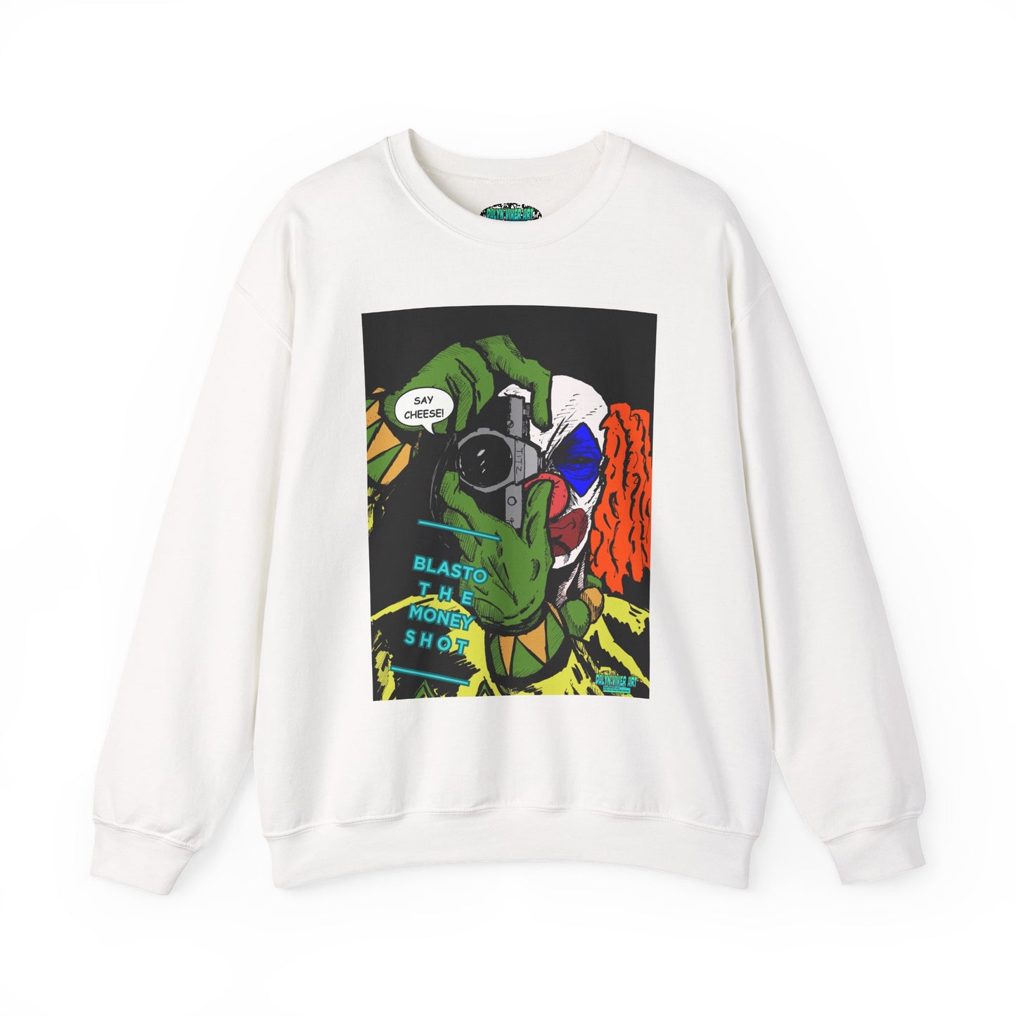 Blasto the Clown Retro Homage Graphic Crewneck Sweatshirt - 'Blast from the Past'