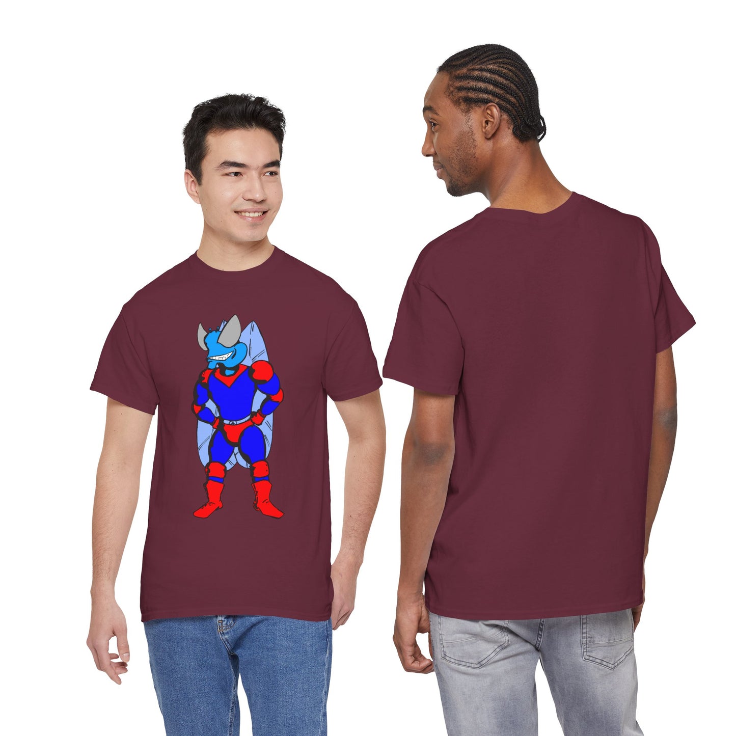 Astro-Fly Hero Graphic Tee - Blue & Red Superhero T-Shirt