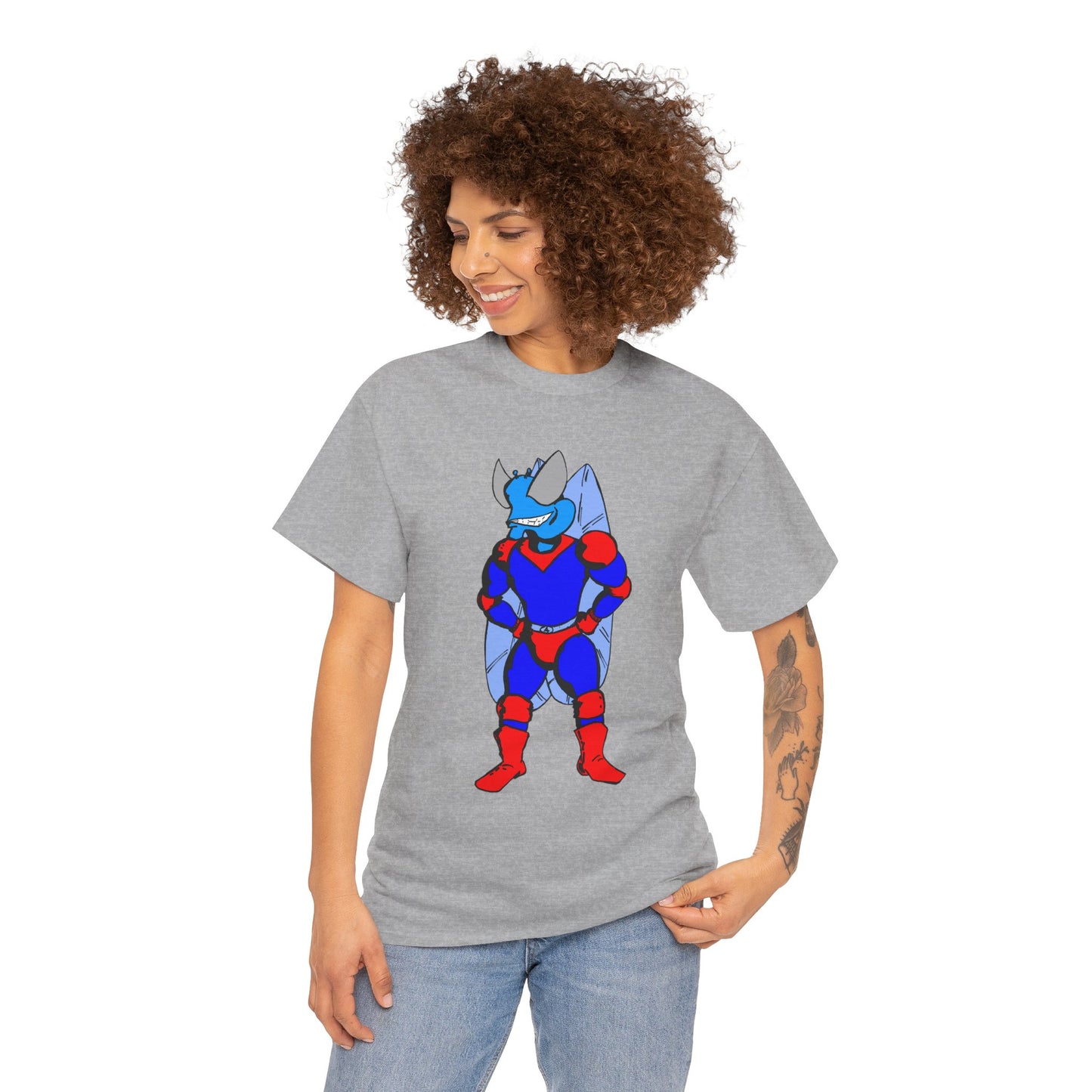 Astro-Fly Hero Graphic Tee - Blue & Red Superhero T-Shirt