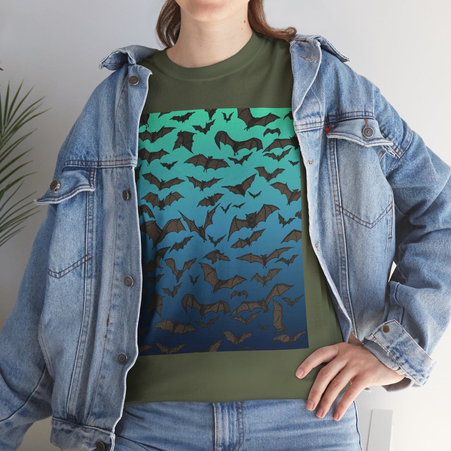 Bat Swarm Graphic Tee — Gradient Night Flight T-Shirt