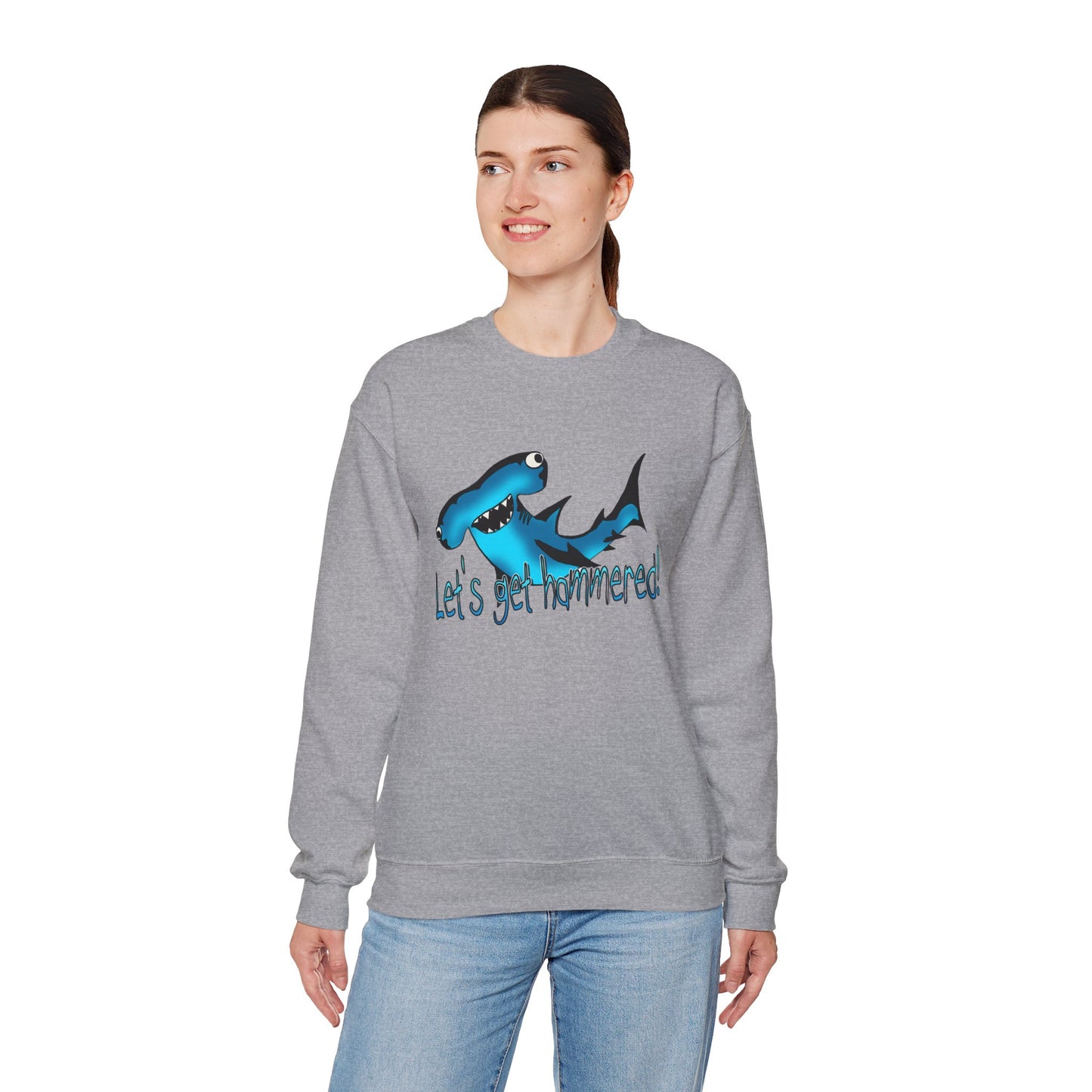 Harley Hammerhead Playful Shark Sweatshirt - 'Let's Get Hammered' Crewneck