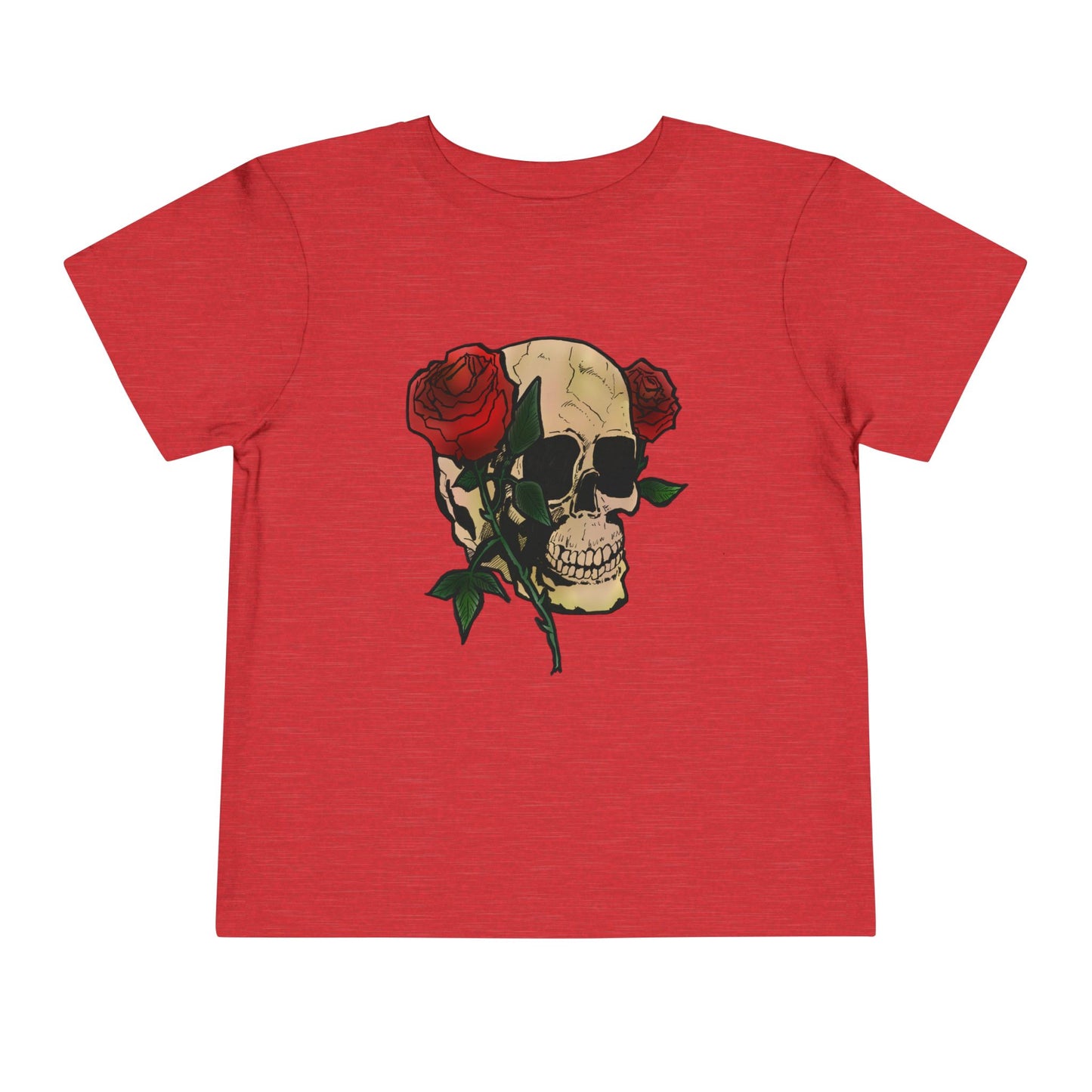 Toddler Tee — Skull with Red Roses Graphic