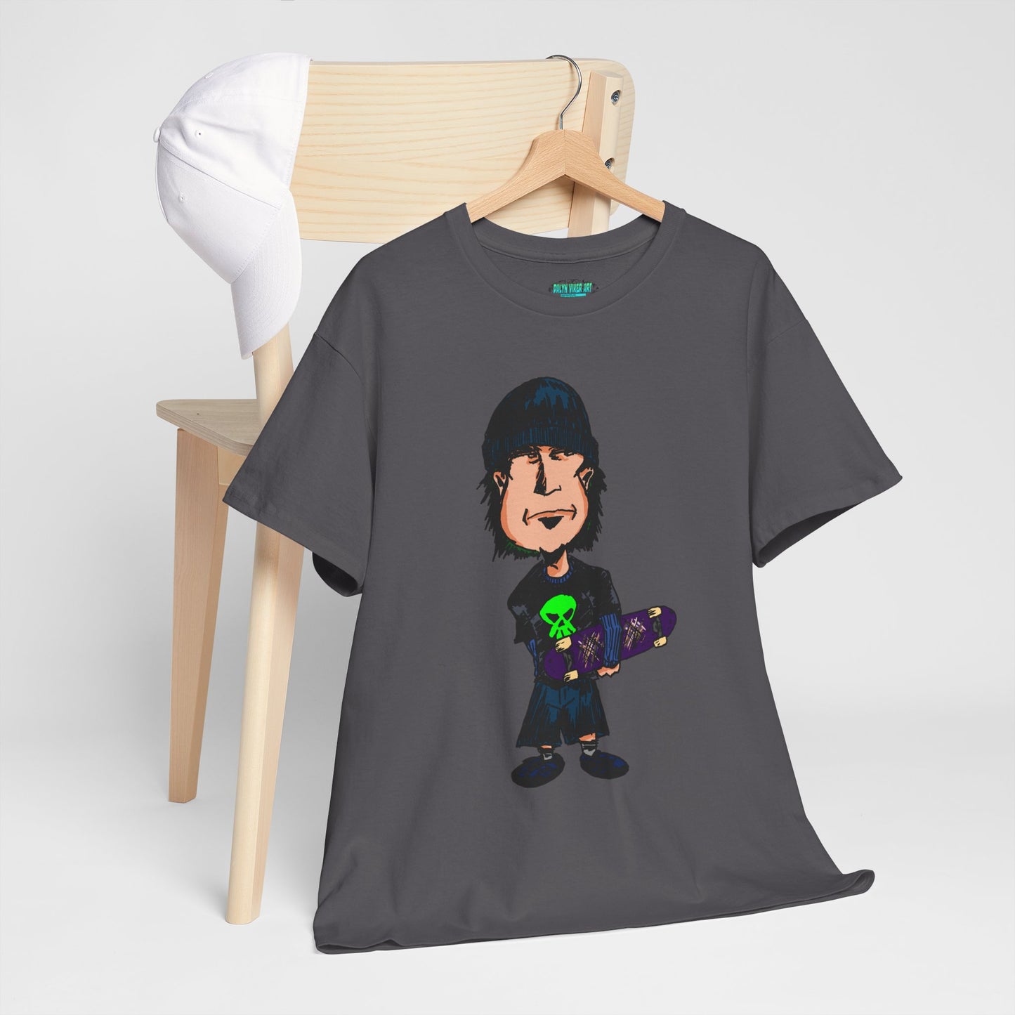 Rude Skater Dude - Skate Punk Cartoon Tee – Boy with Skateboard Graphic Shirt