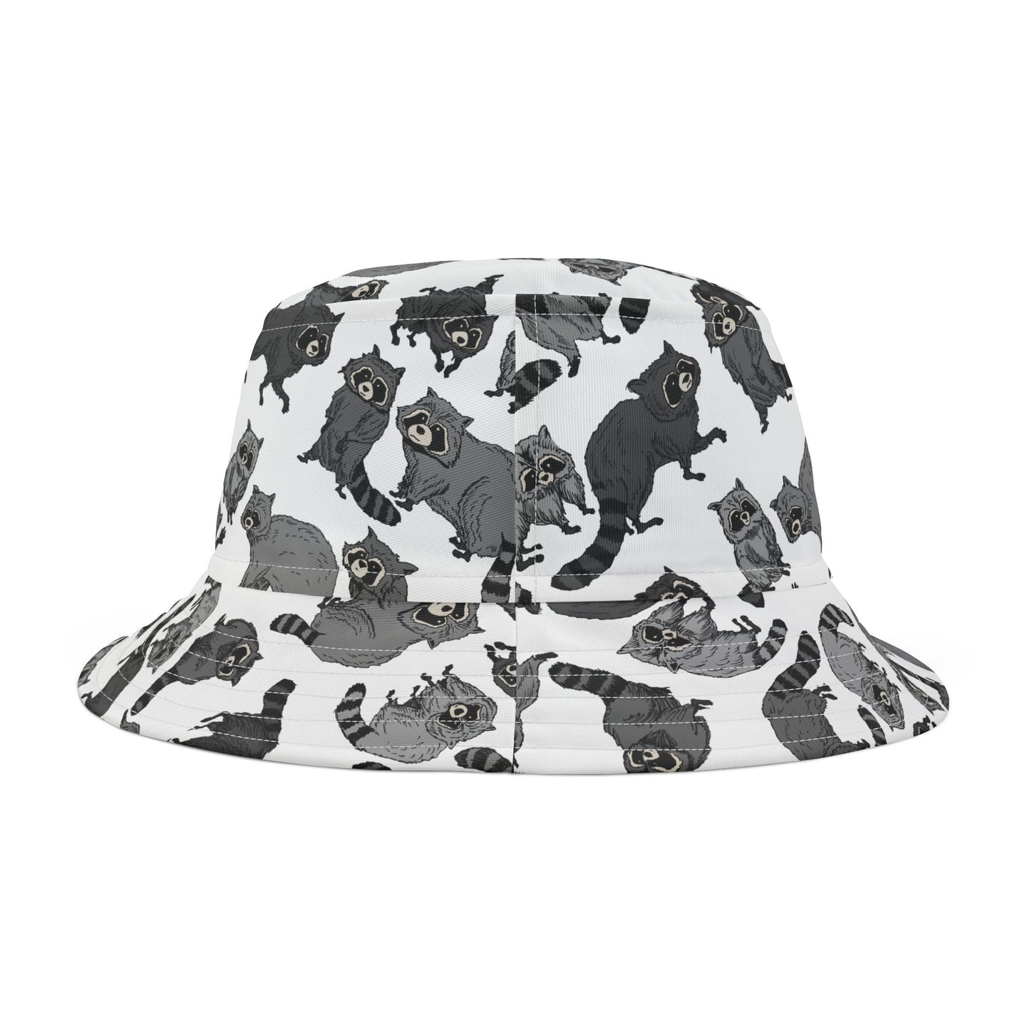 Raccoon Pattern Bucket Hat - Trendy Summer Accessory, Gift for Animal Lovers, Outdoor Festivals, Beach Days, Stylish Headwear