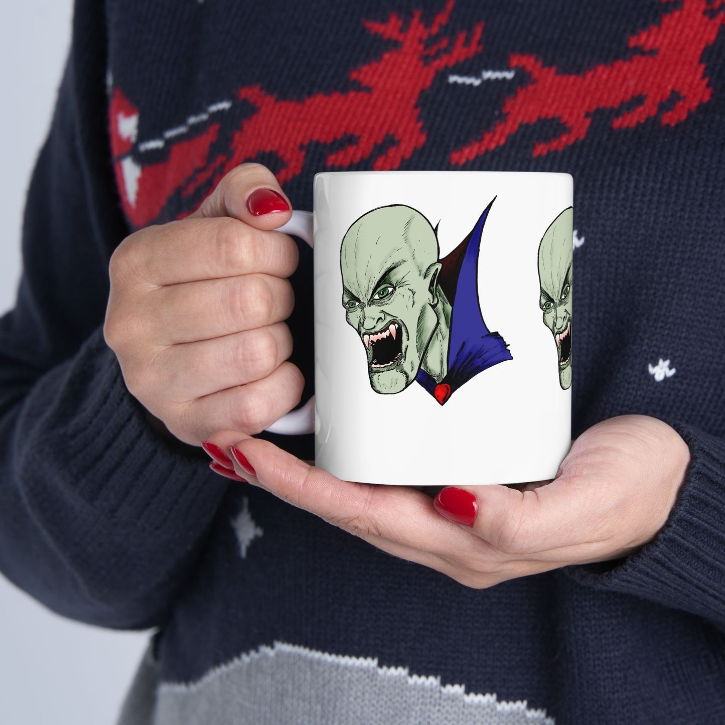 Bloodsucking Vampire Ceramic Mug, (11oz)