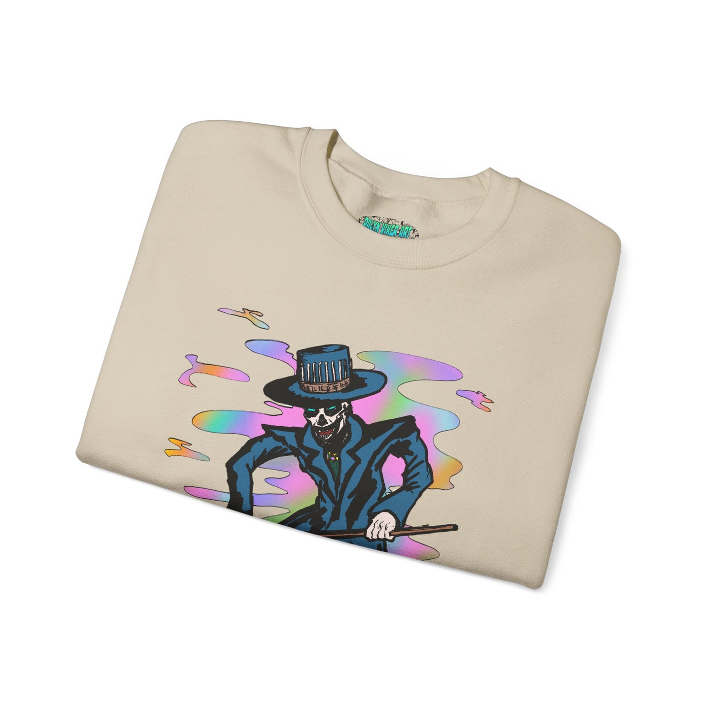 Vibrant Voodoo Graphic Crewneck Sweatshirt - Unisex Halloween Vibe