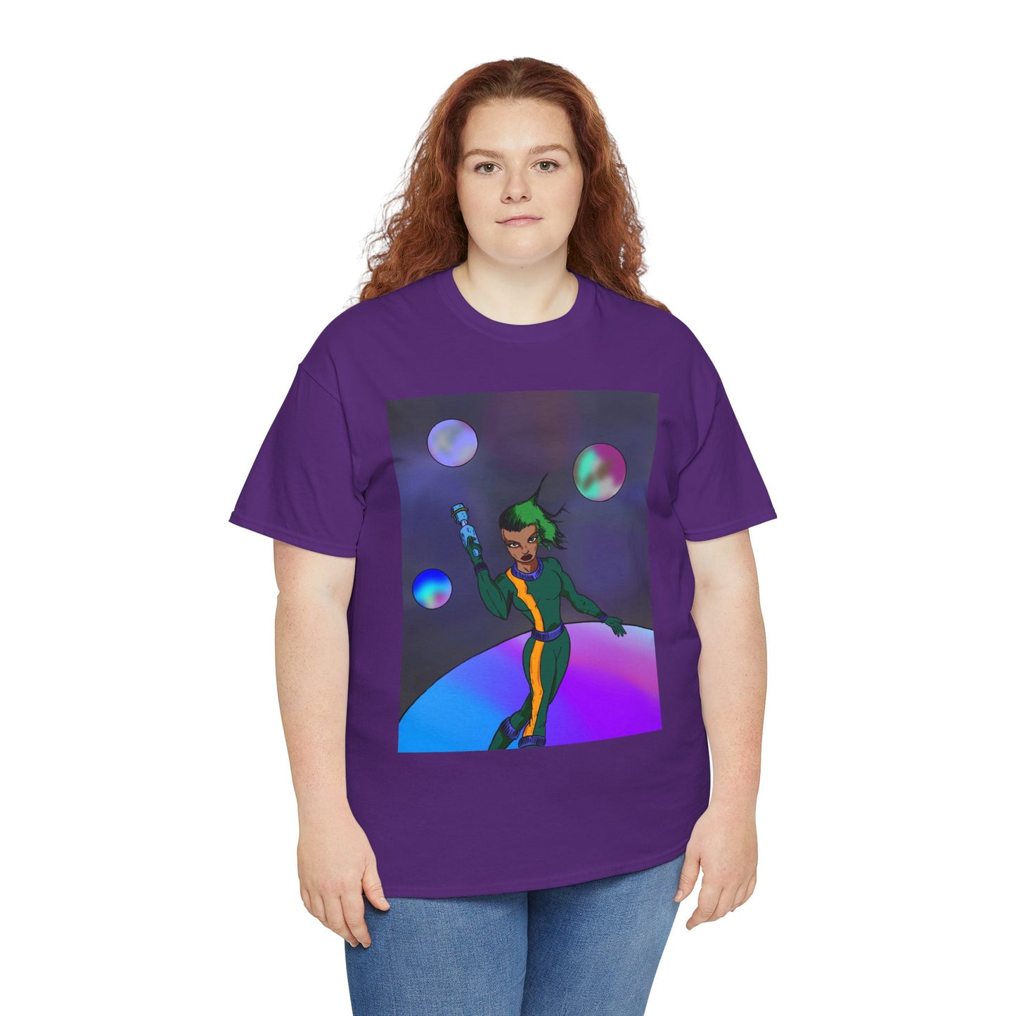 Cosmic Hero Vibe Tee - Unisex Heavy Cotton Tee, Space Art Shirt, Retro Sci-Fi T-Shirt, Gift for Space Lovers, Unique Graphic Tee