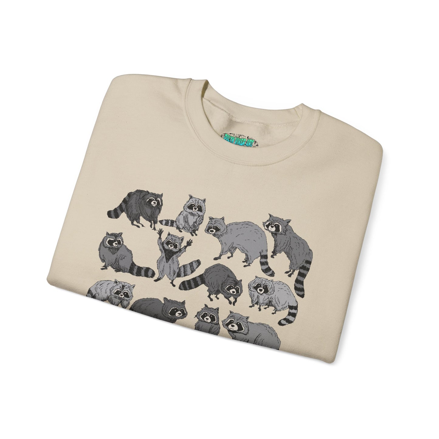 Playful Raccoon Crewneck Sweatshirt - Unisex Heavy Blend