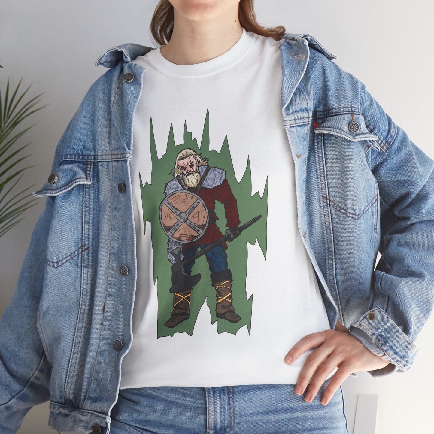 Epic Warrior Graphic Tee, Unisex Heavy Cotton Shirt, Casual Wear, Gamer Gift, Medieval Art Clothing, Battle Theme Fashion