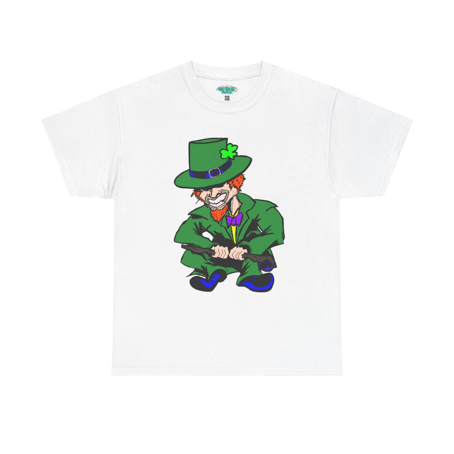 Funny Mischievious Leprechaun Saint Patrick's Day Unisex Heavy Cotton Tee - Leprechaun Design