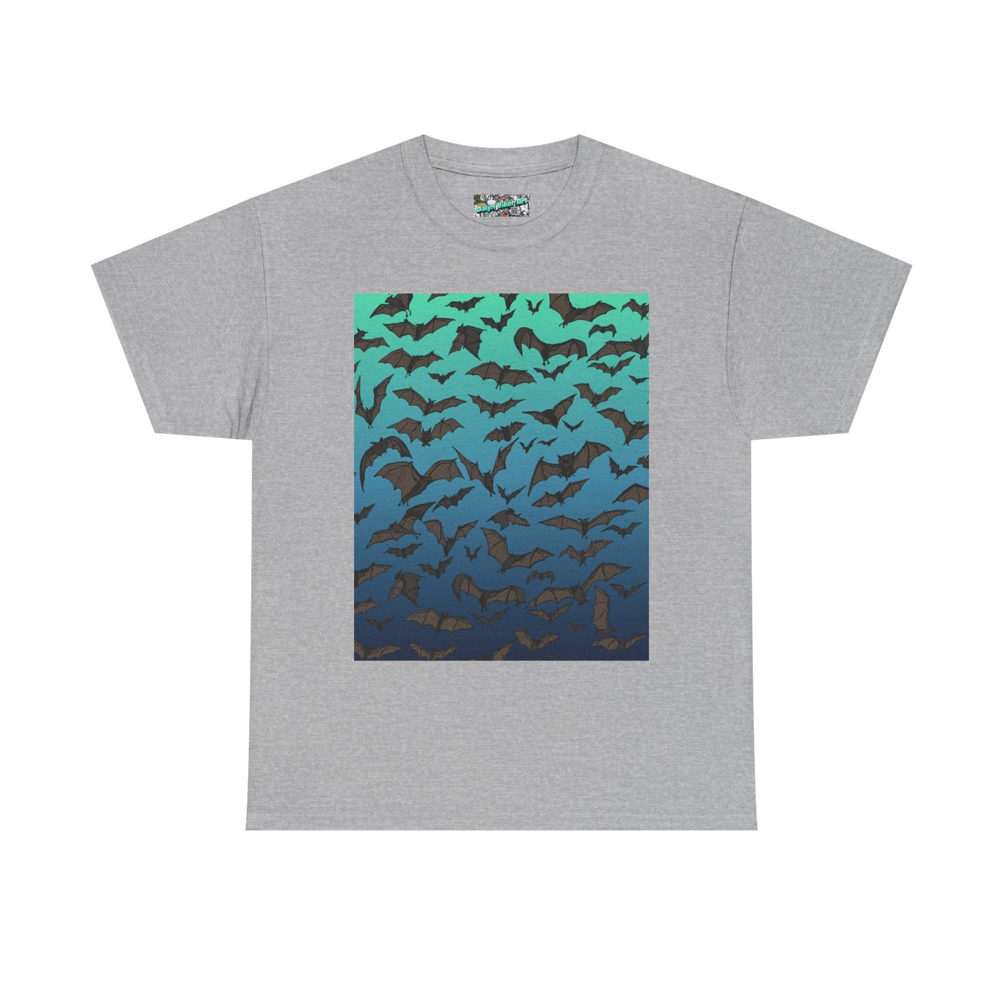 Bat Swarm Graphic Tee — Gradient Night Flight T-Shirt