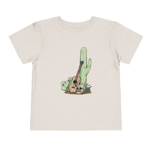 Toddler Tee — Desert Cactus with Guitar Graphic