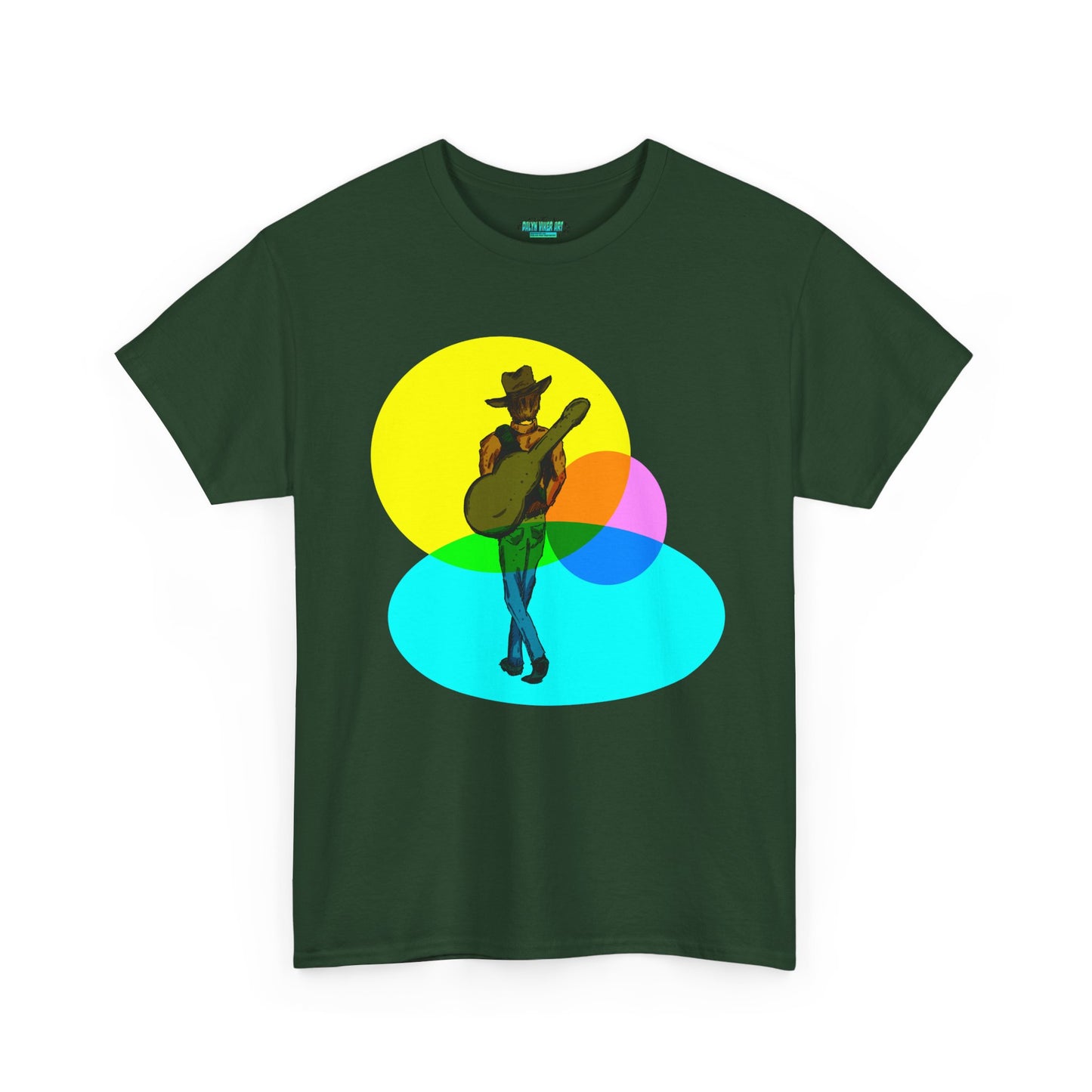 Cowboy Guitar Tee — Colorful Music T‑Shirt