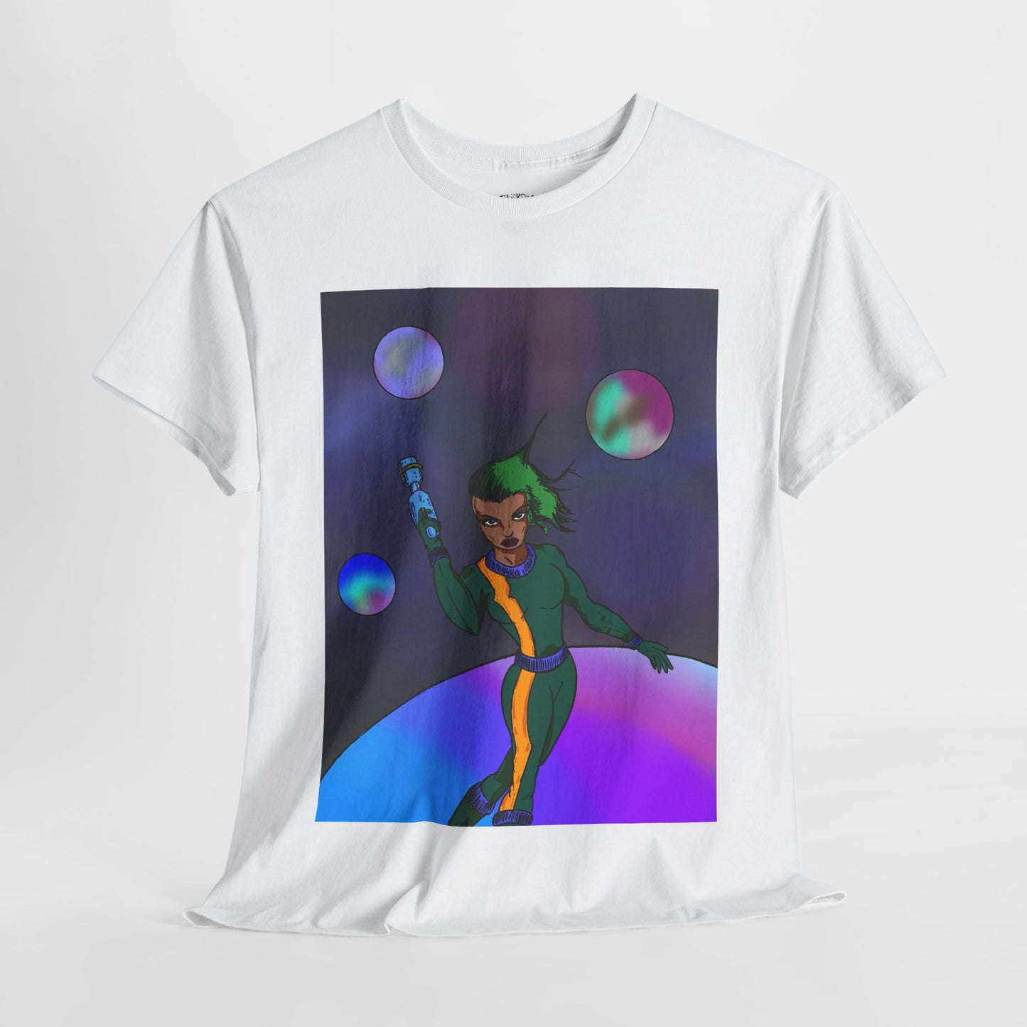 Cosmic Hero Vibe Tee - Unisex Heavy Cotton Tee, Space Art Shirt, Retro Sci-Fi T-Shirt, Gift for Space Lovers, Unique Graphic Tee
