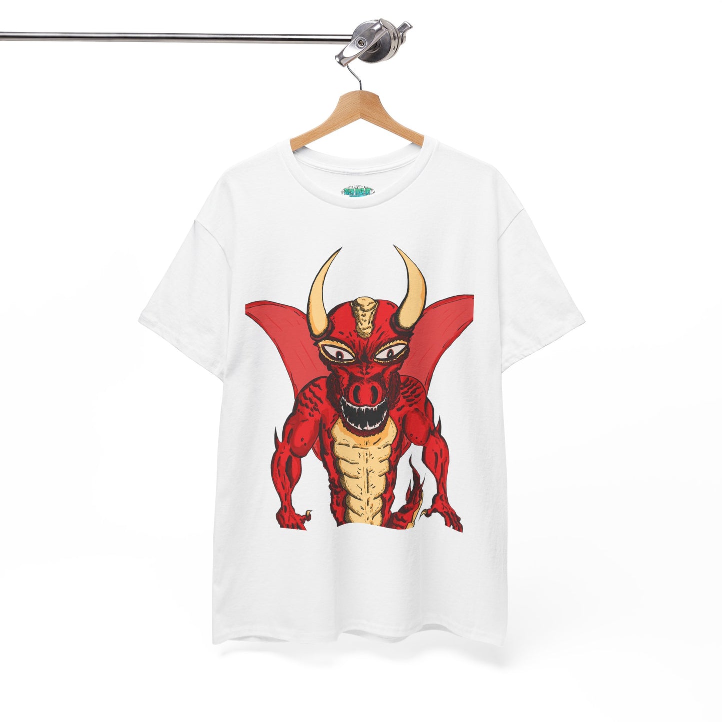 Bold Red Dragon Unisex Heavy Cotton Tee | Graphic Shirt for Anime Fans, Party Wear, Casual Outfit, Gift for Him/Her