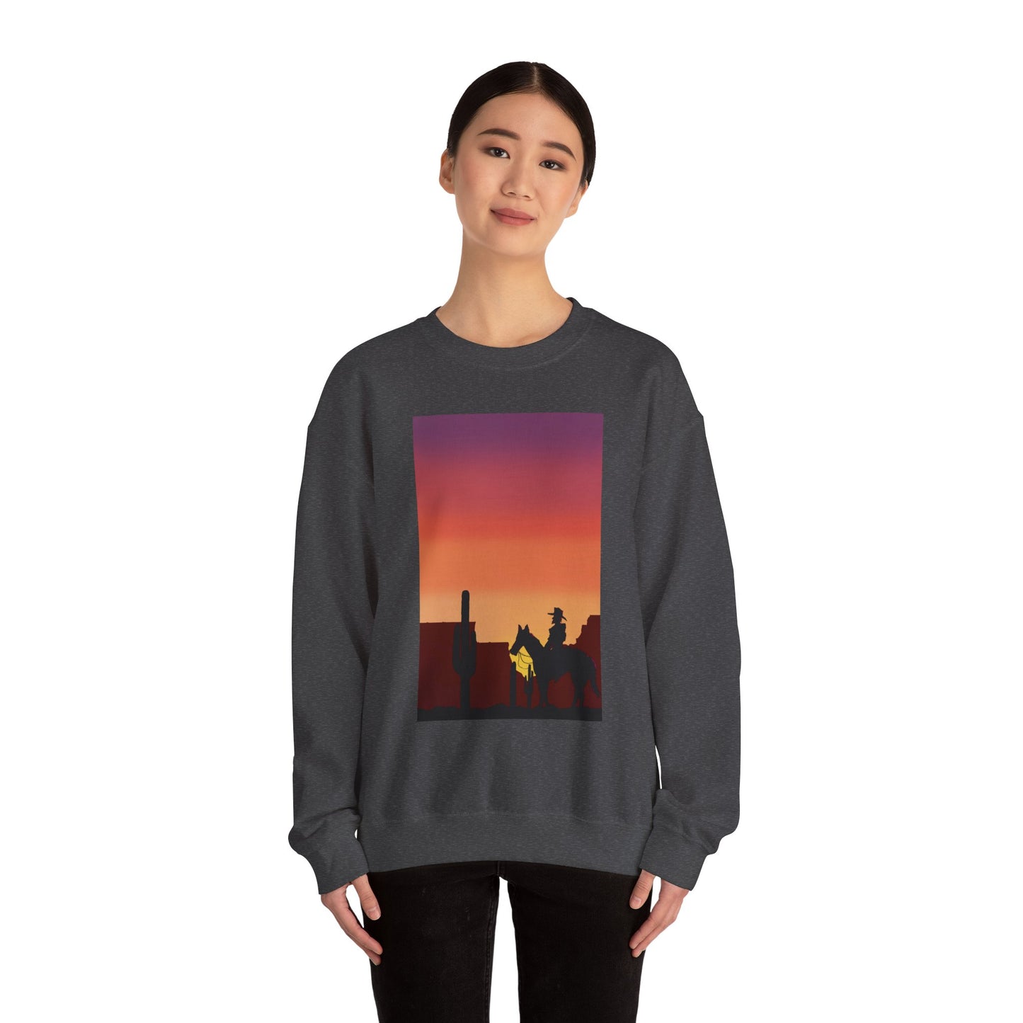 Desert Sunset Silhouette Unisex Crewneck Sweatshirt