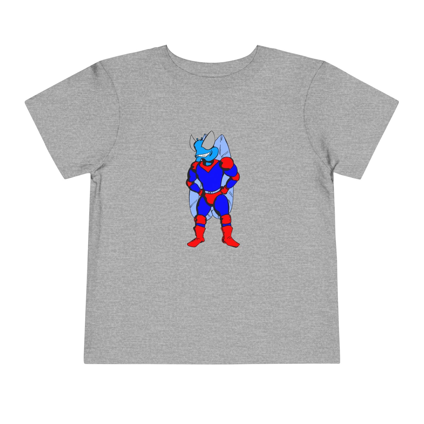 Astro-Fly Toddler Tee — Brave Blue Superhero Bug Graphic