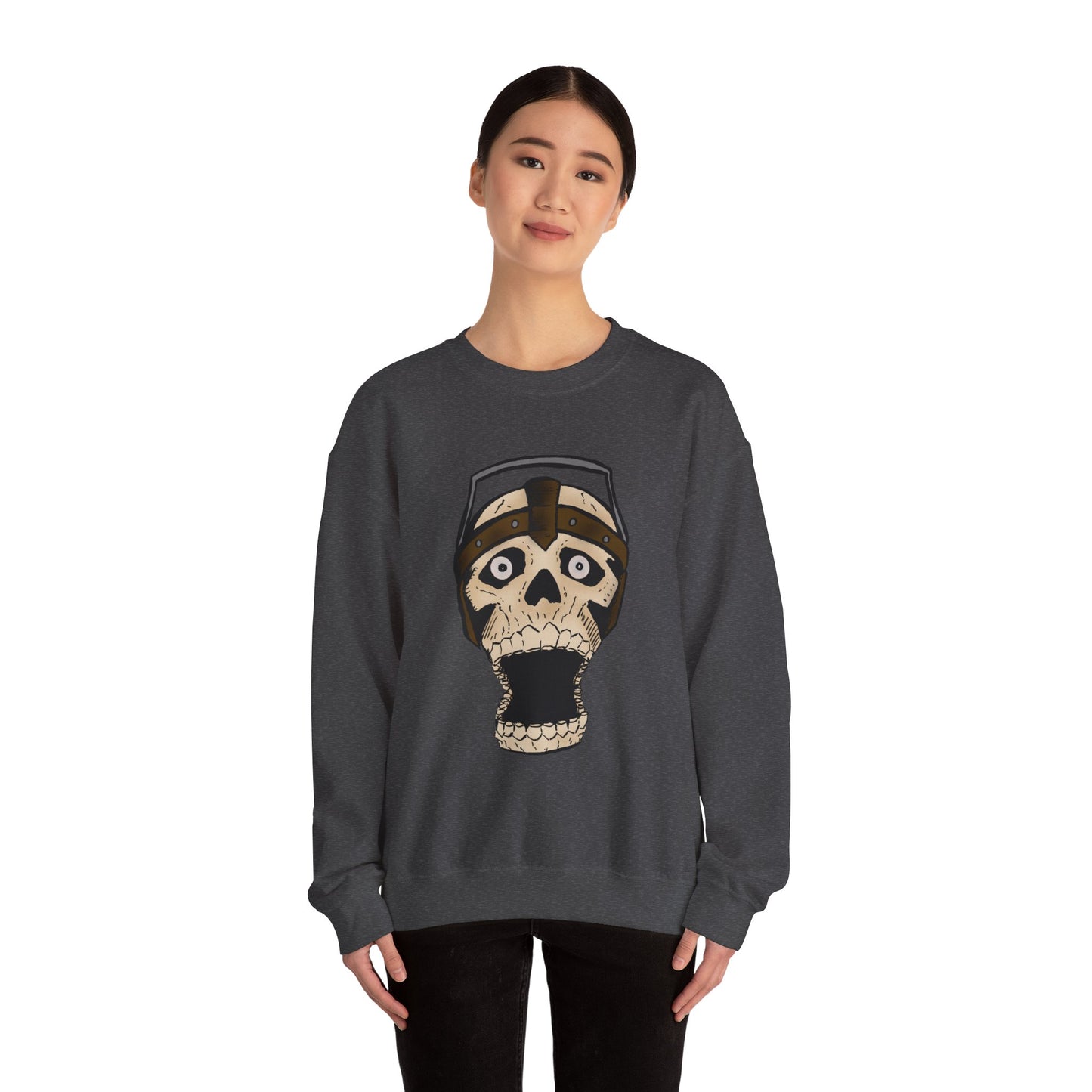Screaming Skull Graphic Crewneck Sweatshirt - Unisex Heavy Blend