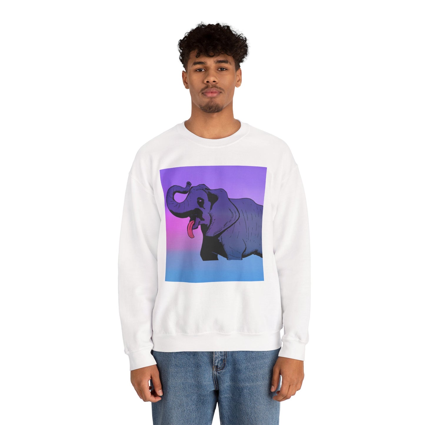 Elephant Art Unisex Crewneck Sweatshirt – Vibrant and Cozy Statement Piece