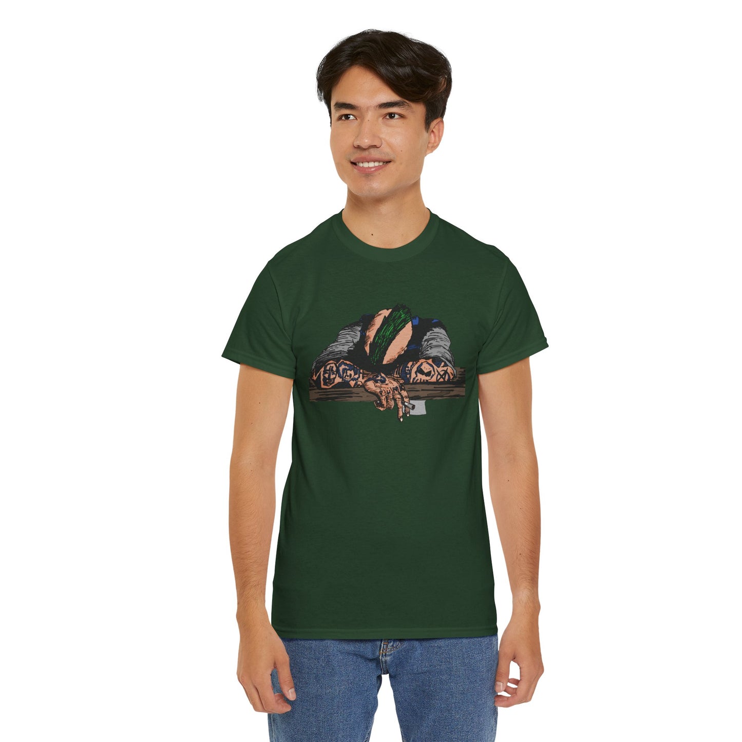 Punk and Done Stylish Unisex Heavy Cotton Tee with Artistic Print, Casual Tee, Graphic T-Shirt, Gift for Art Lovers, Everyday Wear, Unique Art Apparel