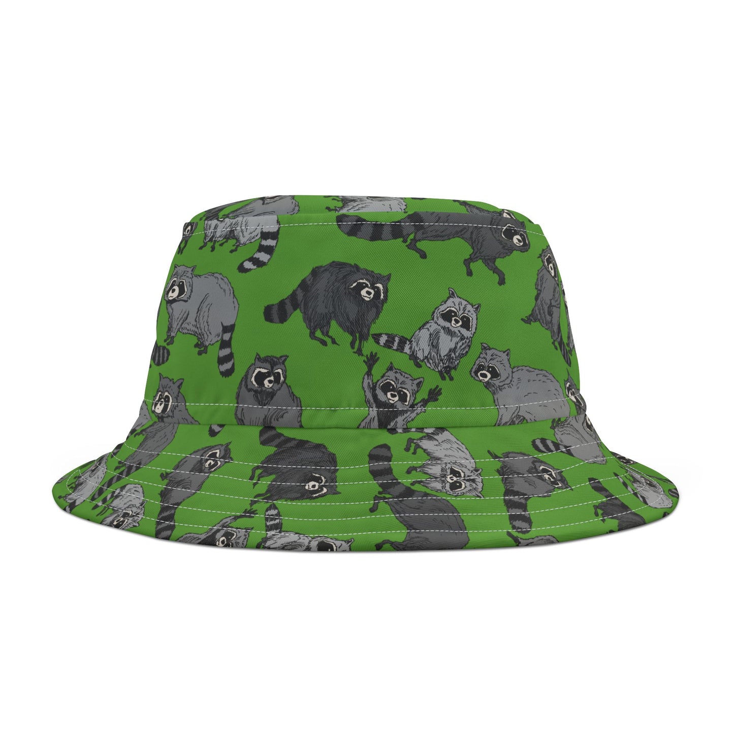 Raccoon Print Bucket Hat, Fun Outdoor Accessories, Gifts for Animal Lovers, Summer Fashion, Eco-Friendly Headwear