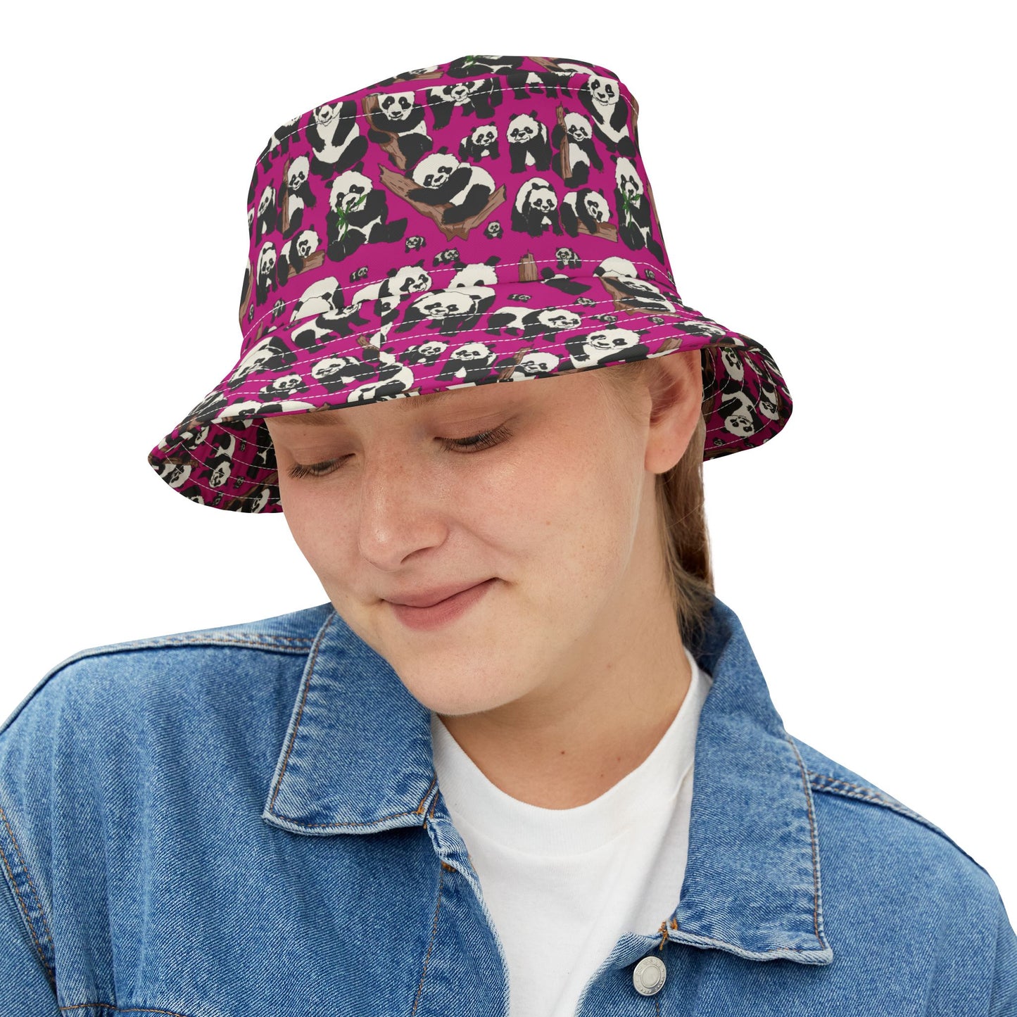 Cute Panda Pattern Bucket Hat, Trendy Summer Accessory, Perfect for Beach Days, Outdoor Festivals, Casual Outings