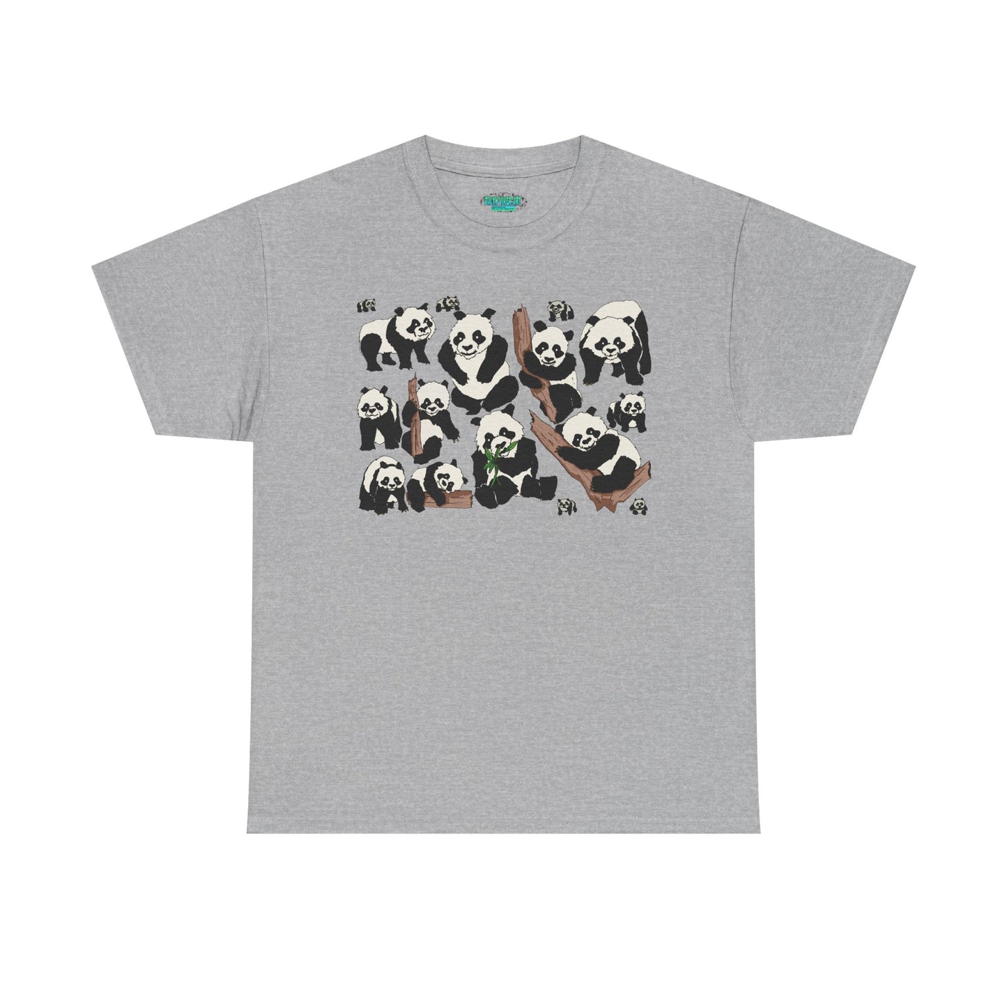 Cute Panda Design Unisex Heavy Cotton Tee | Animal Lover Gift, Casual Wear, Eco-Friendly Apparel, Nature Enthusiast Clothing