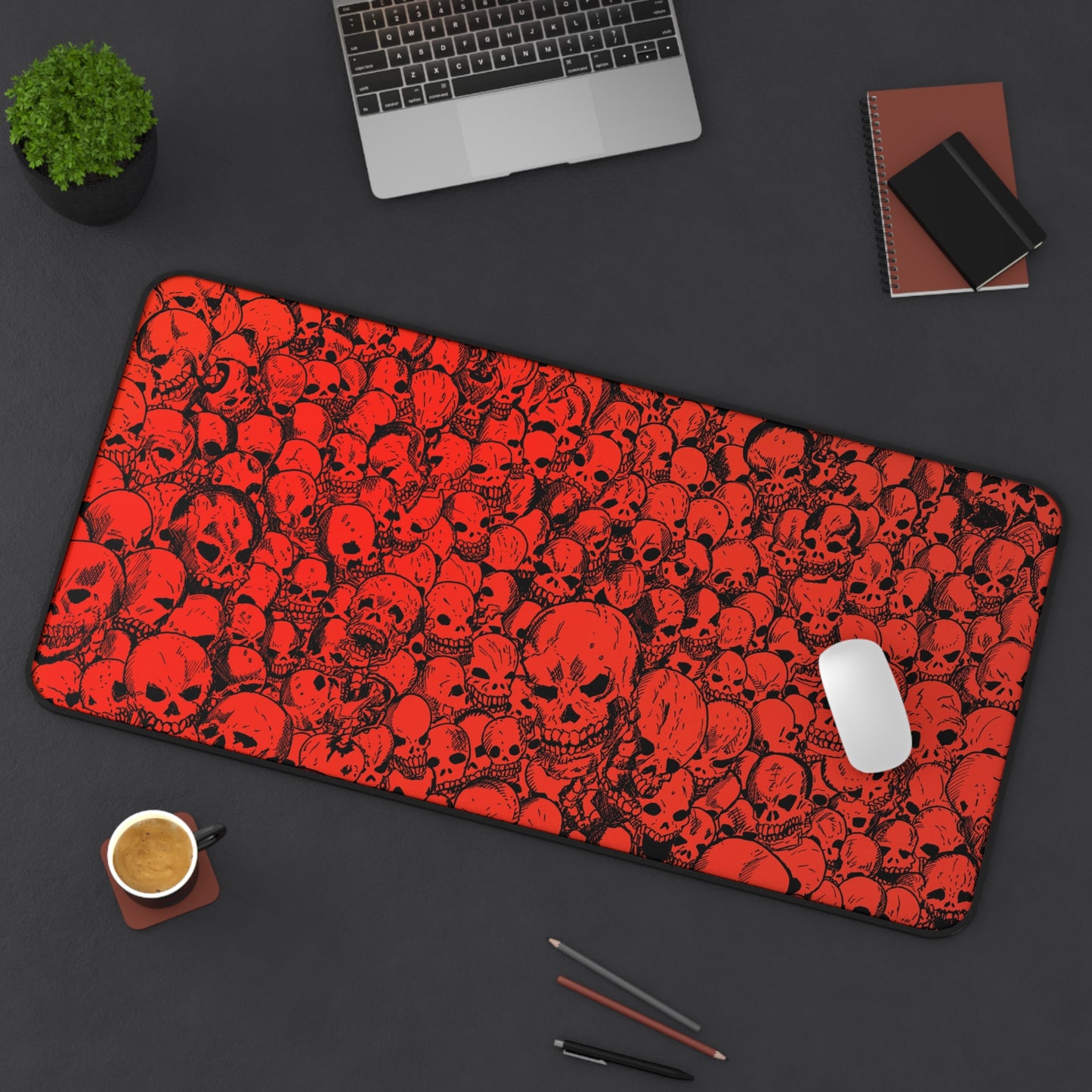 Gathering of Skulls - Fire Red - Desk Mat